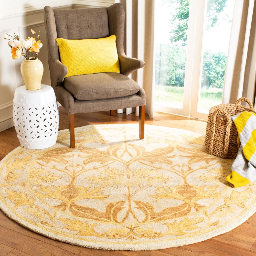 Anatolia AN541 Hand Tufted Indoor Area Rug - Beige/Gold - 6' Round - Safavieh