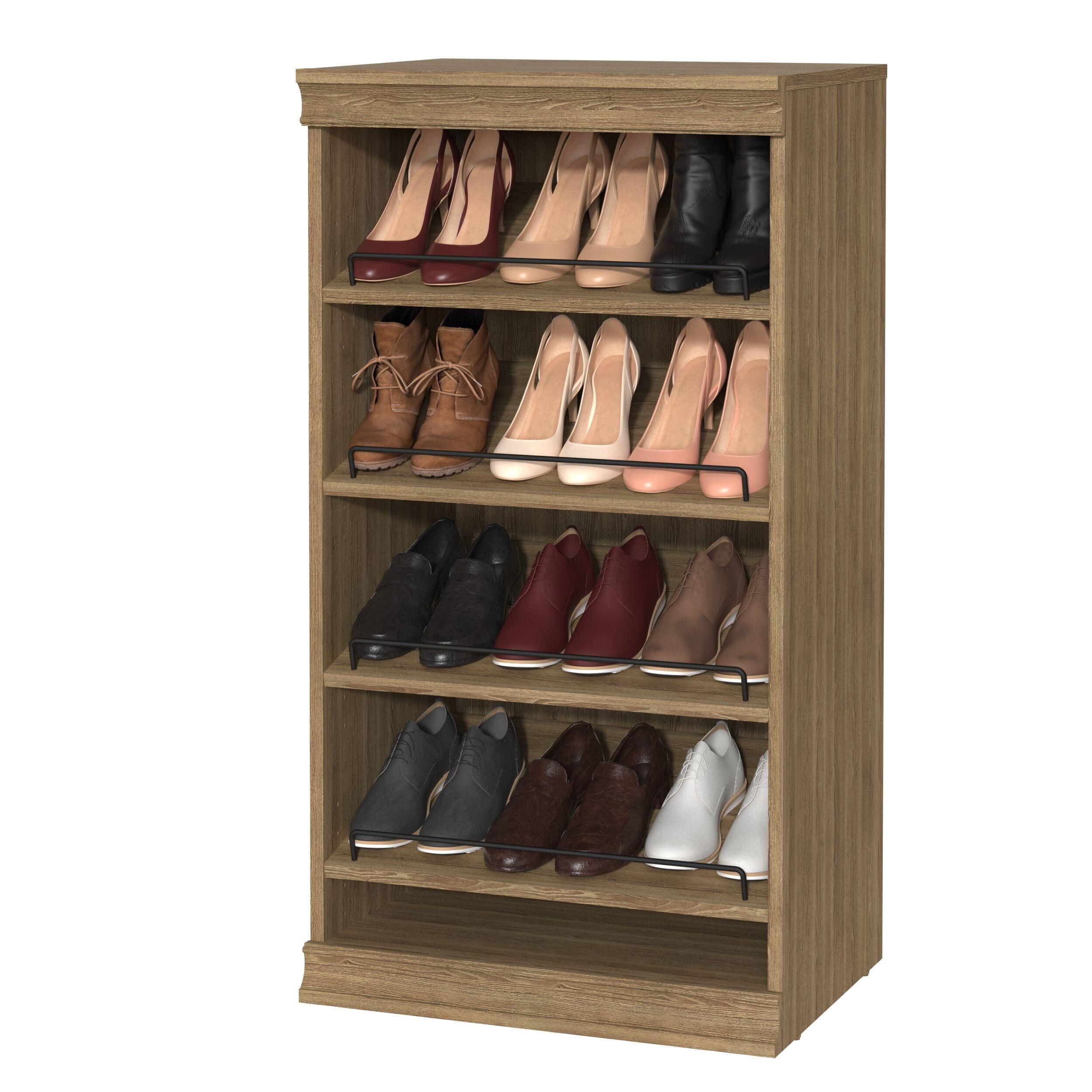 Modular Storage 21.38" W Shoe Shelf Unit with 4 Shelves