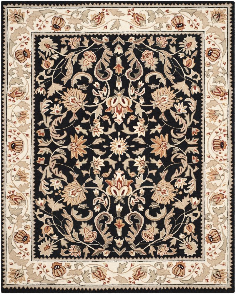 Easy Care EZC101 Hand Hooked Area Rug - Black/Ivory - 8'9"x11'9" - Safavieh.