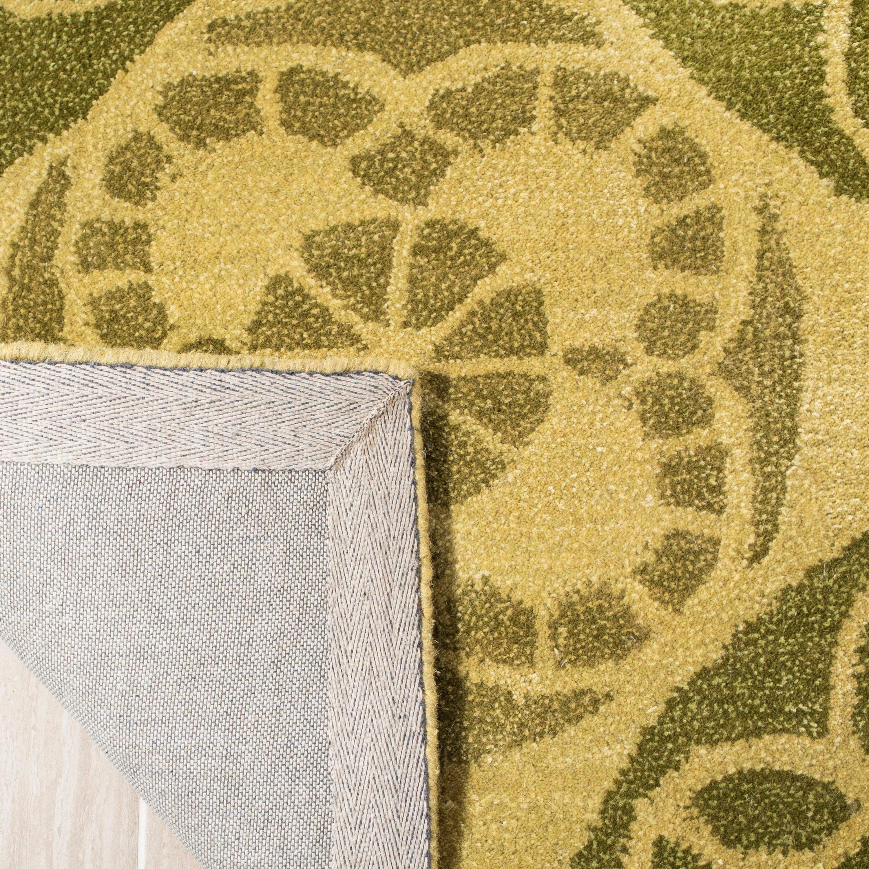 Wyndham WYD376 Hand Tufted Indoor Area Rug - Honey/Green - 7'x7' - Safavieh.