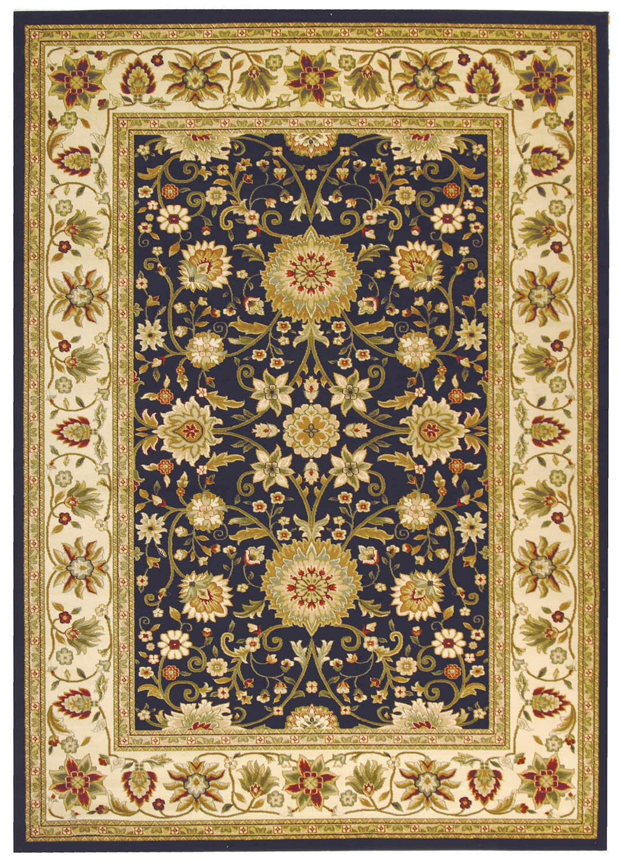 SAFAVIEH Lyndhurst Victoria Traditional Floral Area Rug, Black/Ivory, 8' x 11'