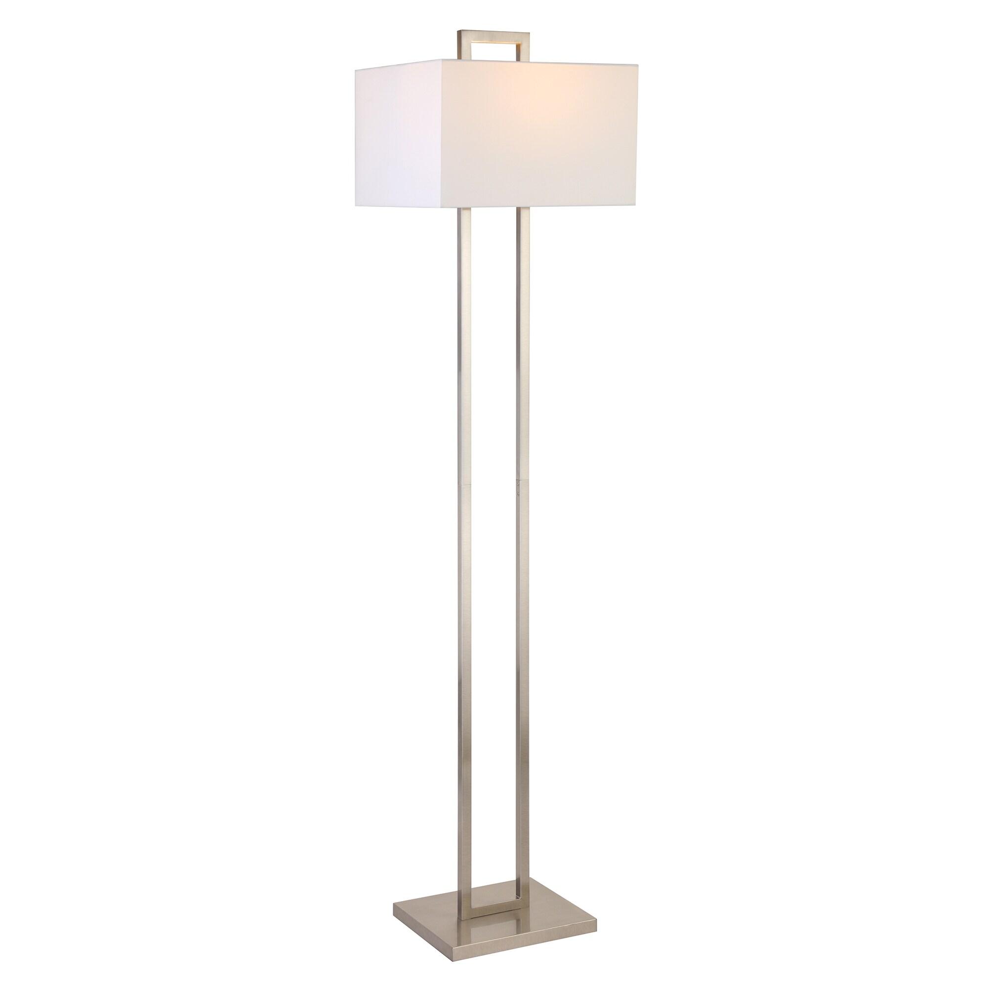 Evelyn&Zoe Modern/Contemporary 68" Tall Brushed Nickel Floor Lamp