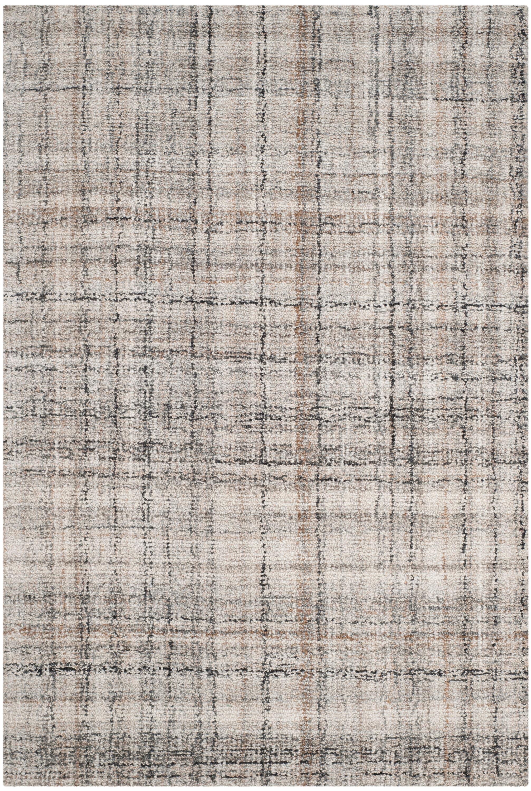 Abstract ABT141 Handmade Indoor Area Rug - Camel/Black - 4'x6' - Safavieh