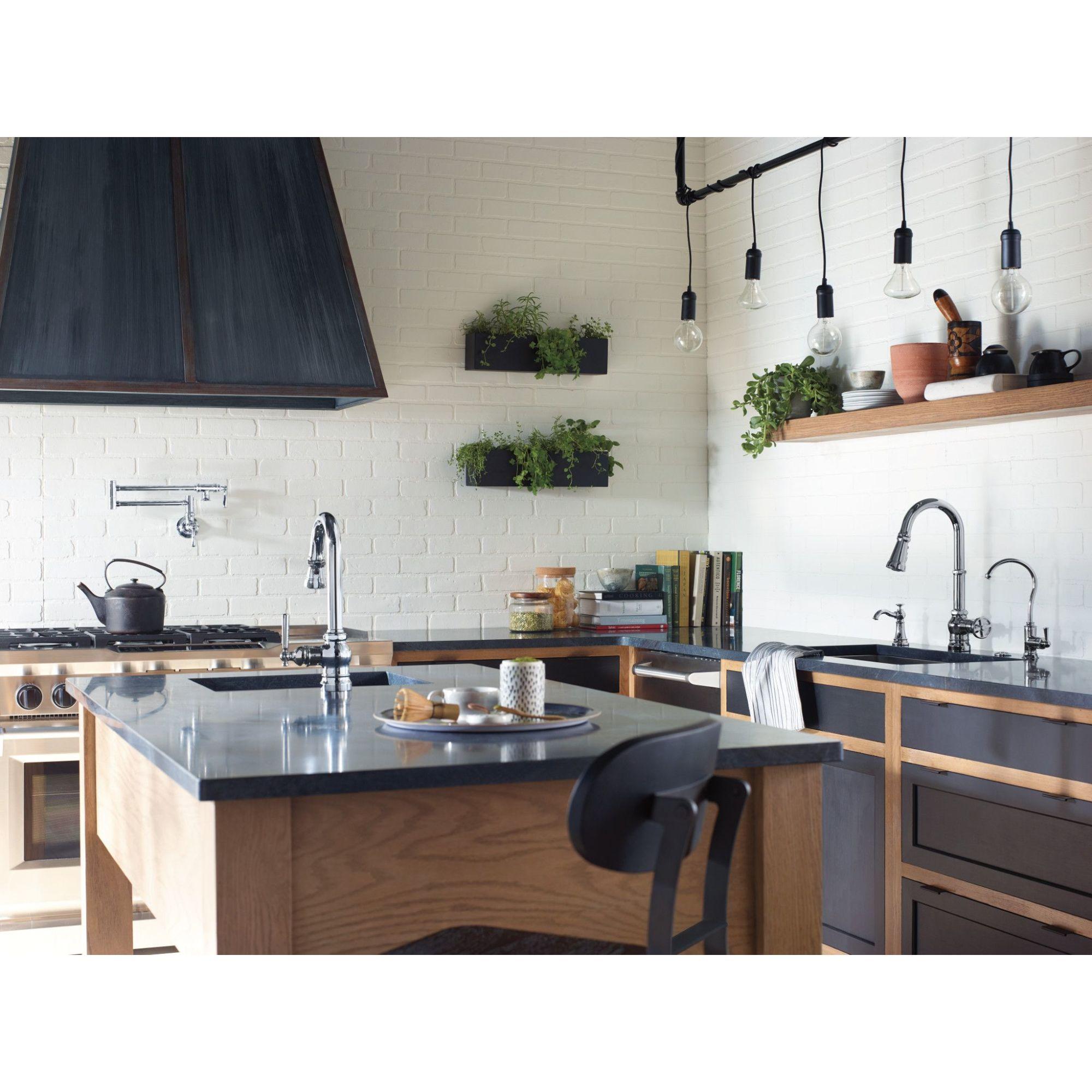 Moen Traditional Wall Mount Swing Arm Folding Pot Filler Kitchen Faucet