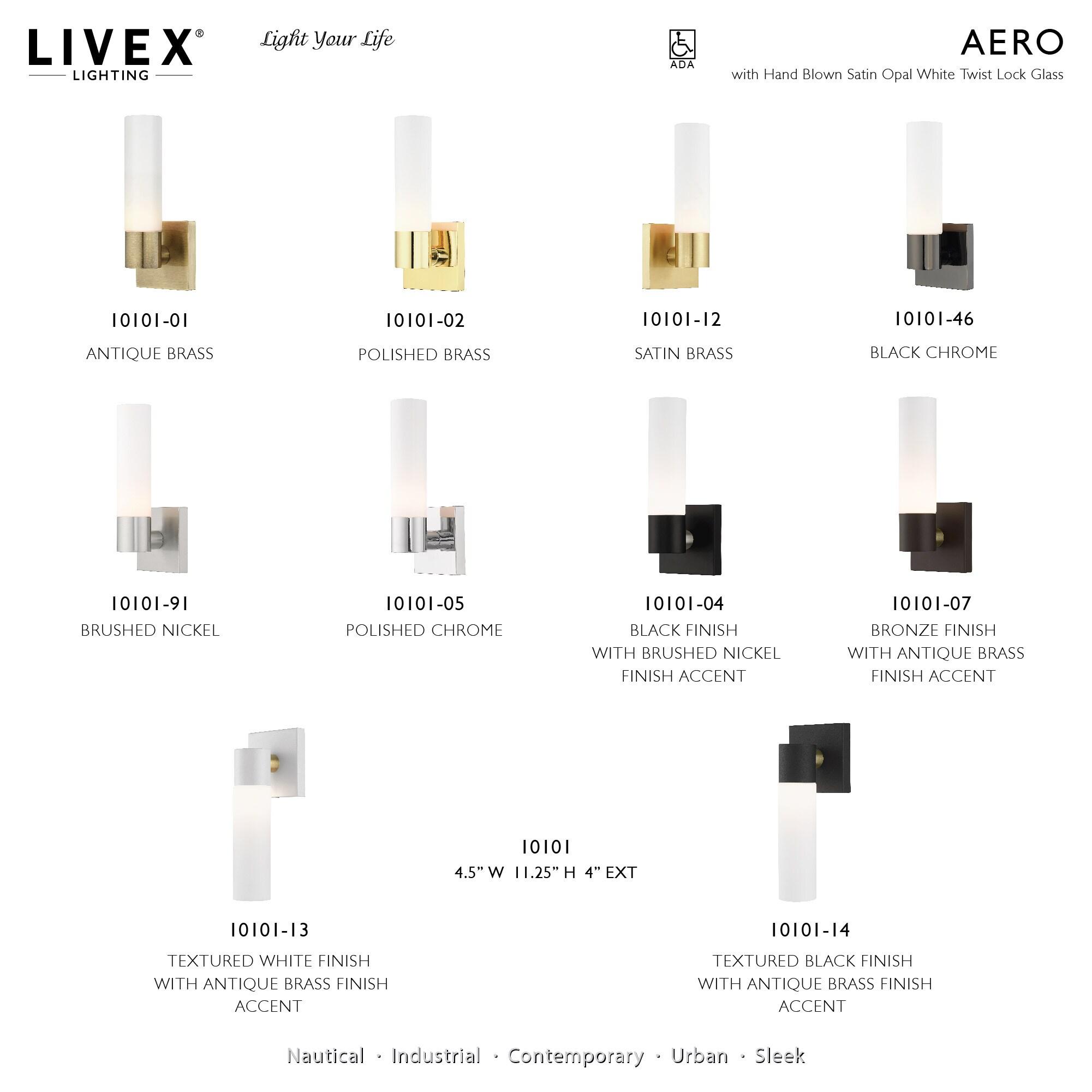 Livex Lighting Aero 1 - Light Sconce in  Satin Brass