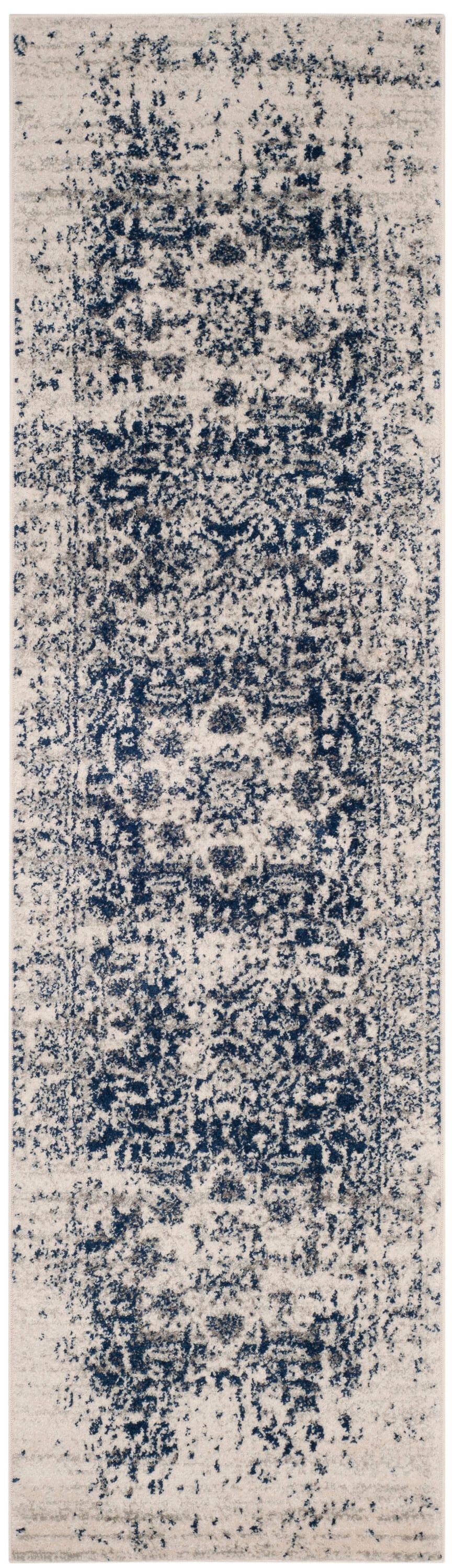 Madison MAD603 Power Loomed Indoor Runner Rug - Cream/Navy - 2'3"x6' - Safavieh