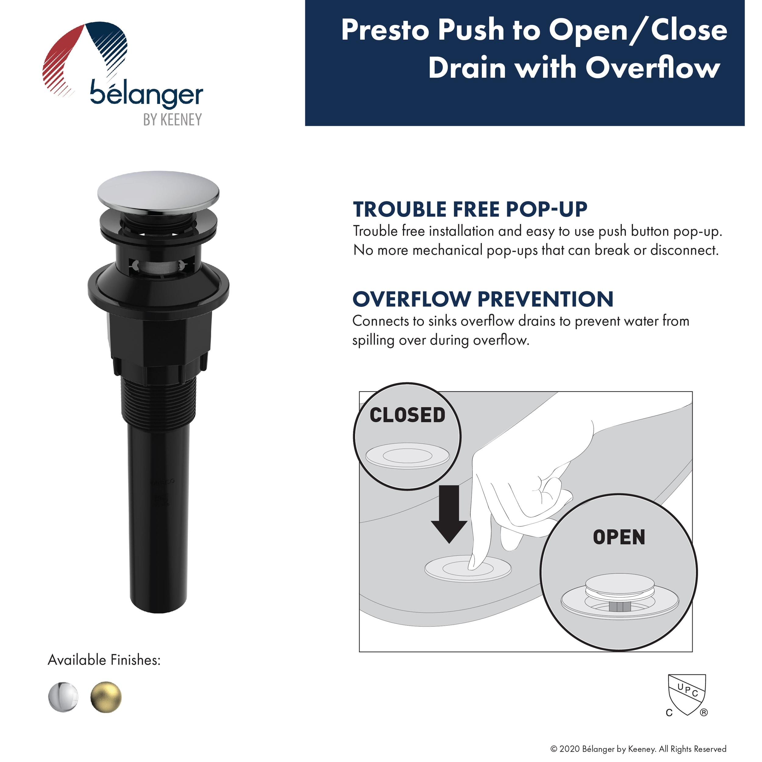 Belanger OPA79CCP Two-Handle Widespread Bathroom Faucet with Drain Assembly, Polished Chrome