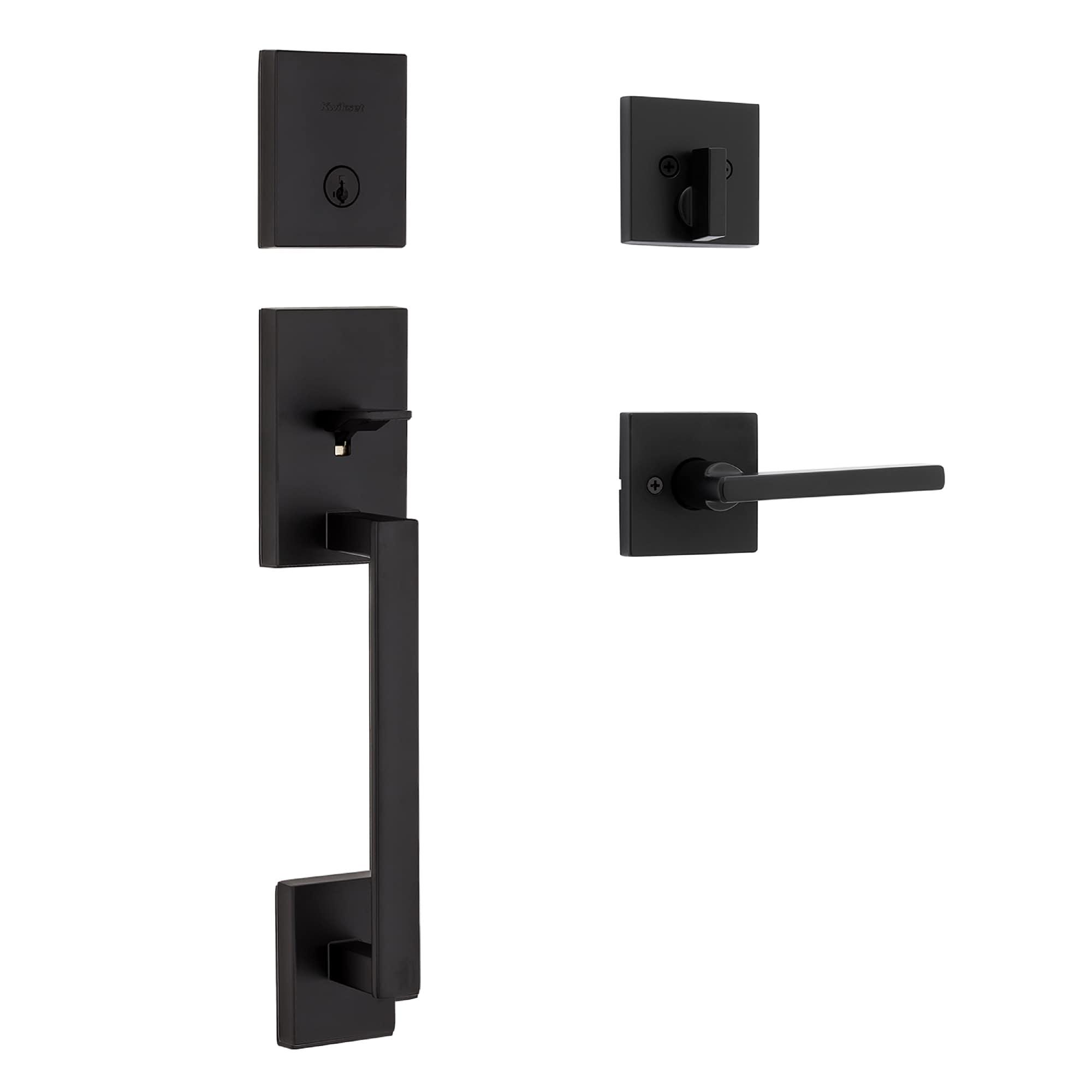 Matte Black Right Handed Entry Handleset with Deadbolt