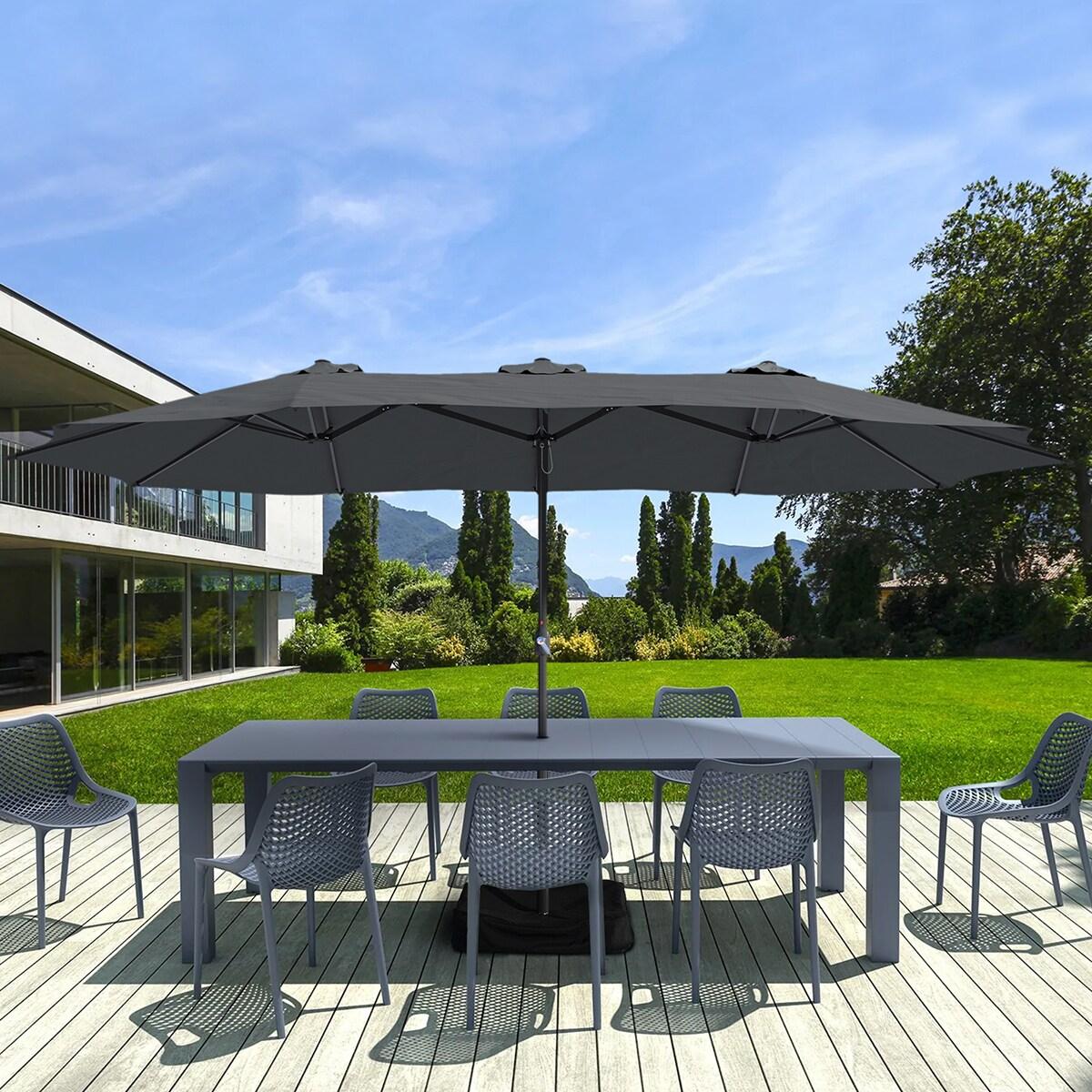 15 Ft Patio Market Umbrella with Base