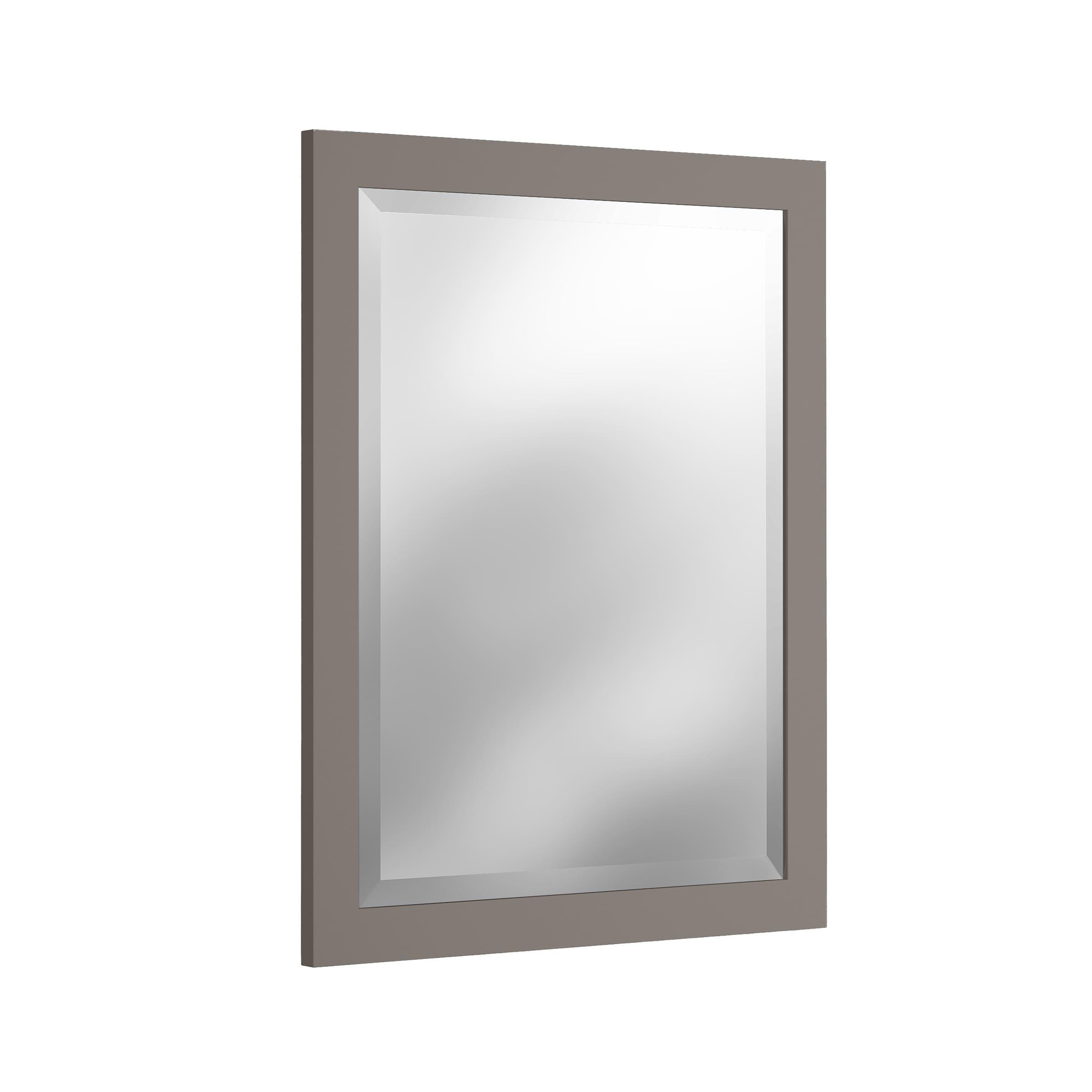 Alaterre Furniture 24" Beveled Bath Vanity Mirror, Gray