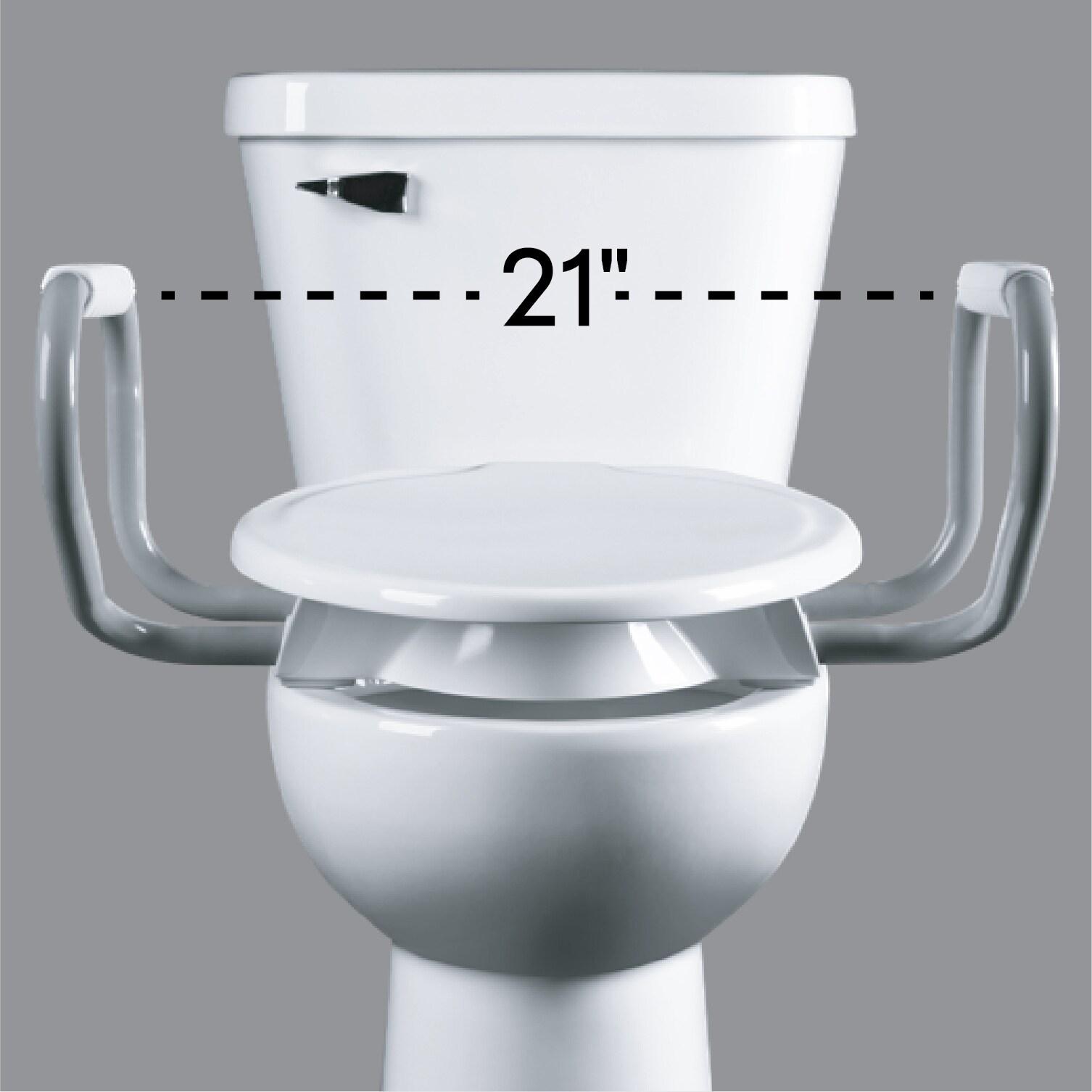 Bemis Assurance 3" Raised Toilet Seat with Handles and Bidet Attachment, Secure Hinges, Elongated, White 7YE85320H20 ARM