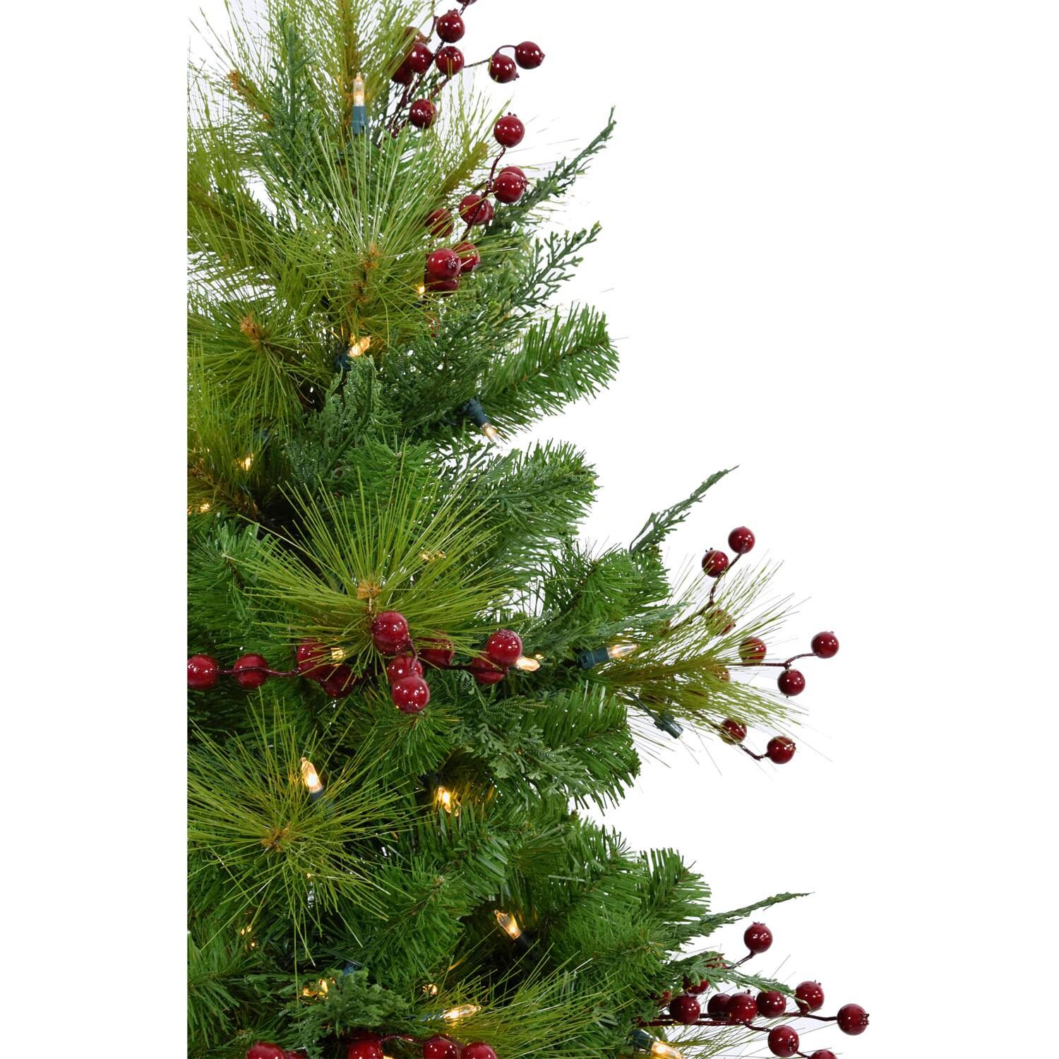 Fraser Hill Farm 2-ft. Newberry Pine Artificial Tree with Battery-Operated LED String Lights