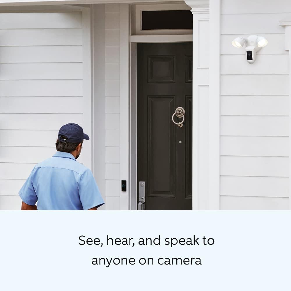 Ring Floodlight Cam Wired Plus Security Camera - Black: Wi-Fi, Motion Detection