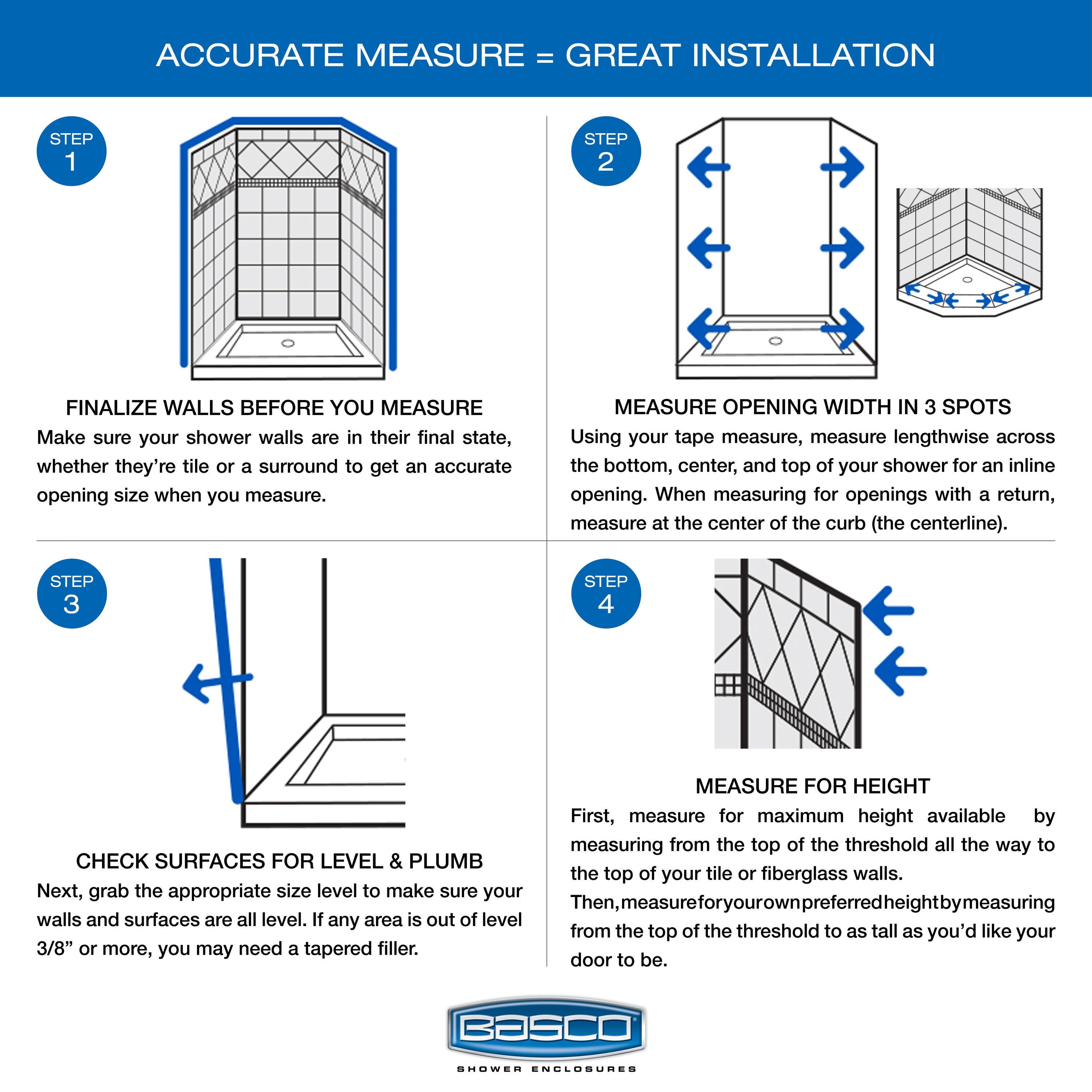Deluxe 57.5'' W 68.6'' H Framed Neo-angle Reversible Shower Enclosure