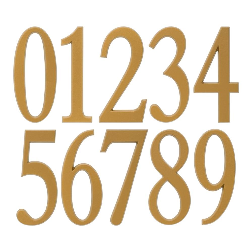 4.75-Inch Satin Brass Metal Address Number 4