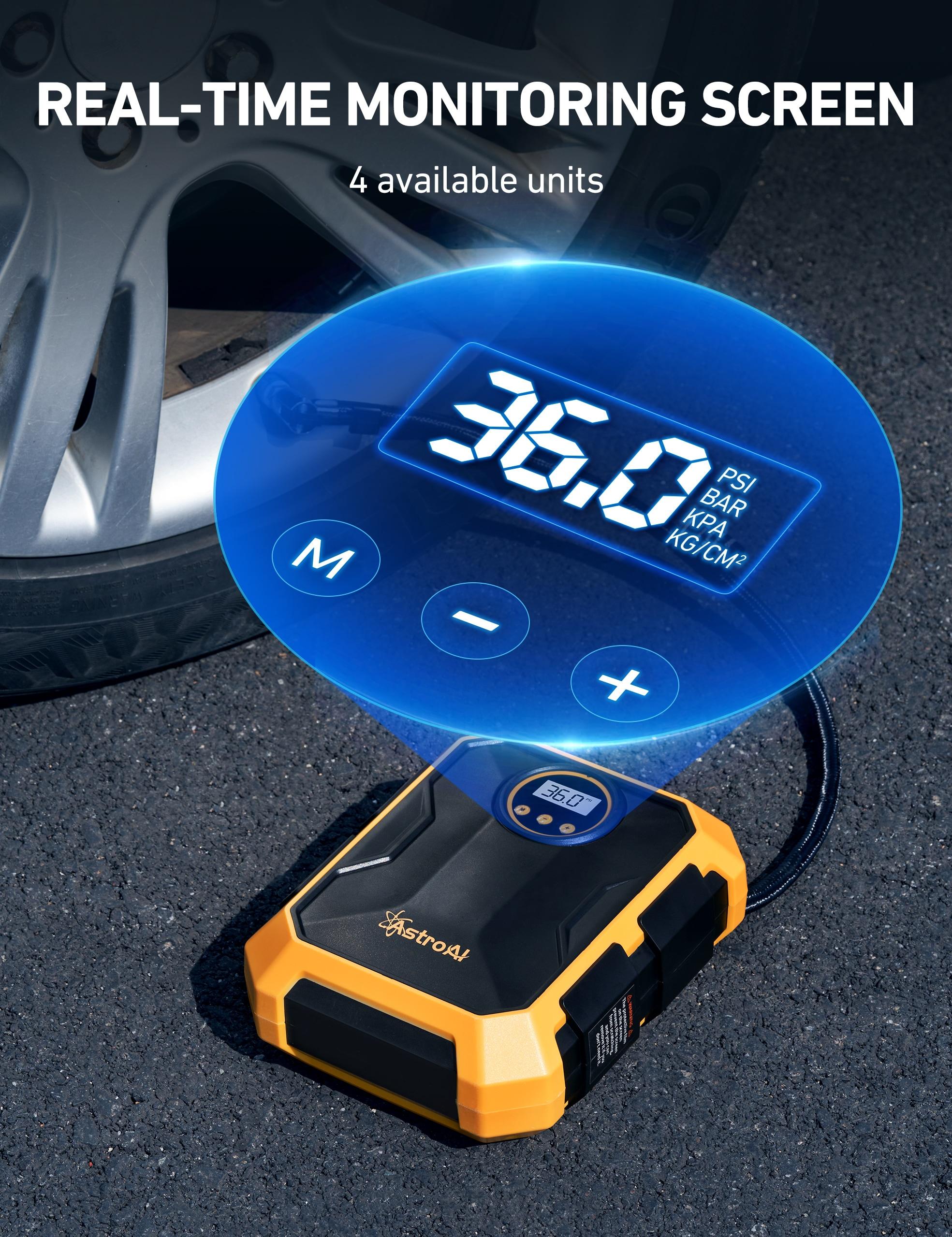 Tire Inflator 100 PSI, Car Tire Air Pump, Portable Air Compressor for Tires, Yellow, for Gift