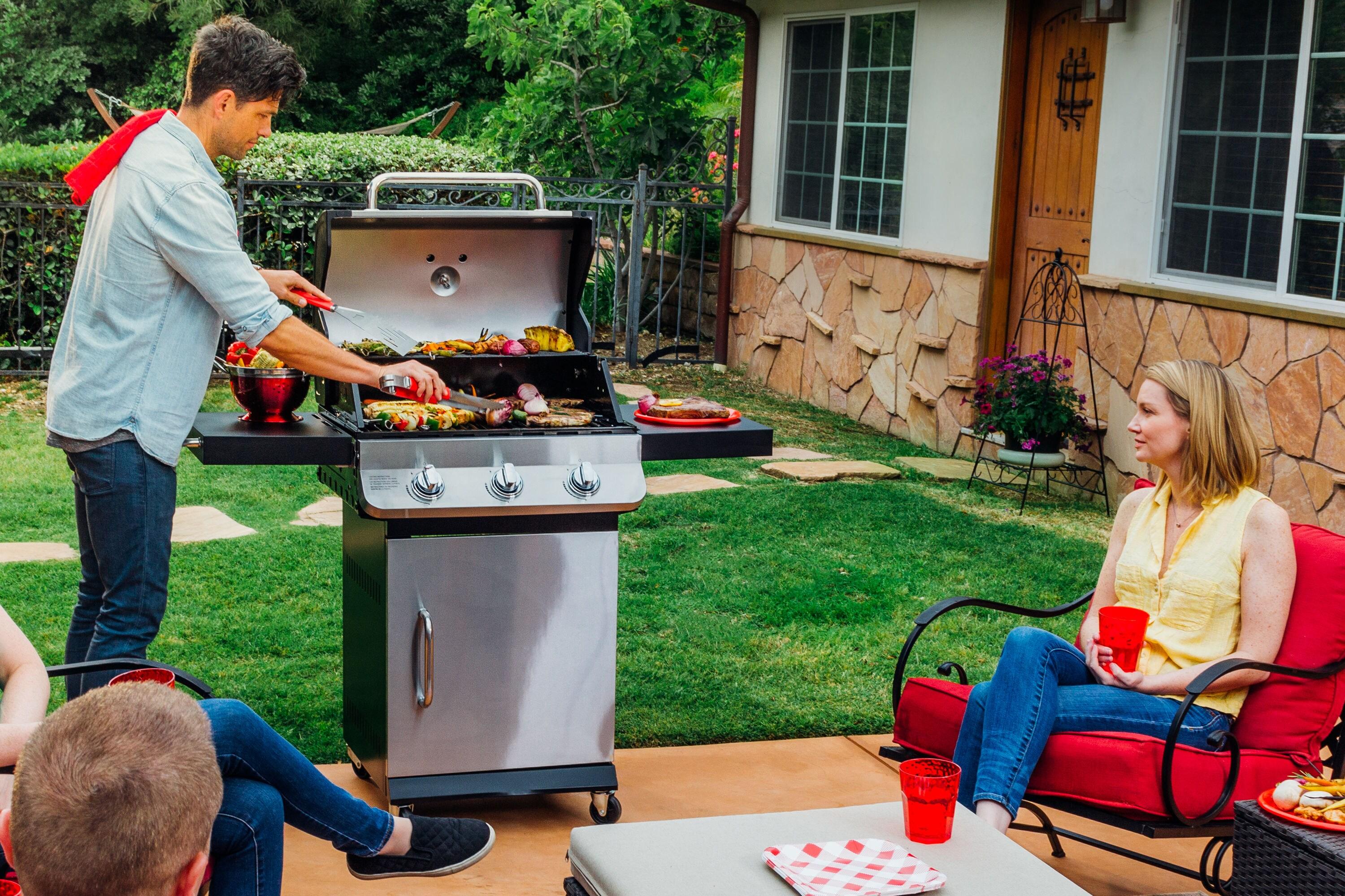 Dyna-Glo 3 - Burner Free Standing 36000 BTU Gas Grill with Cabinet