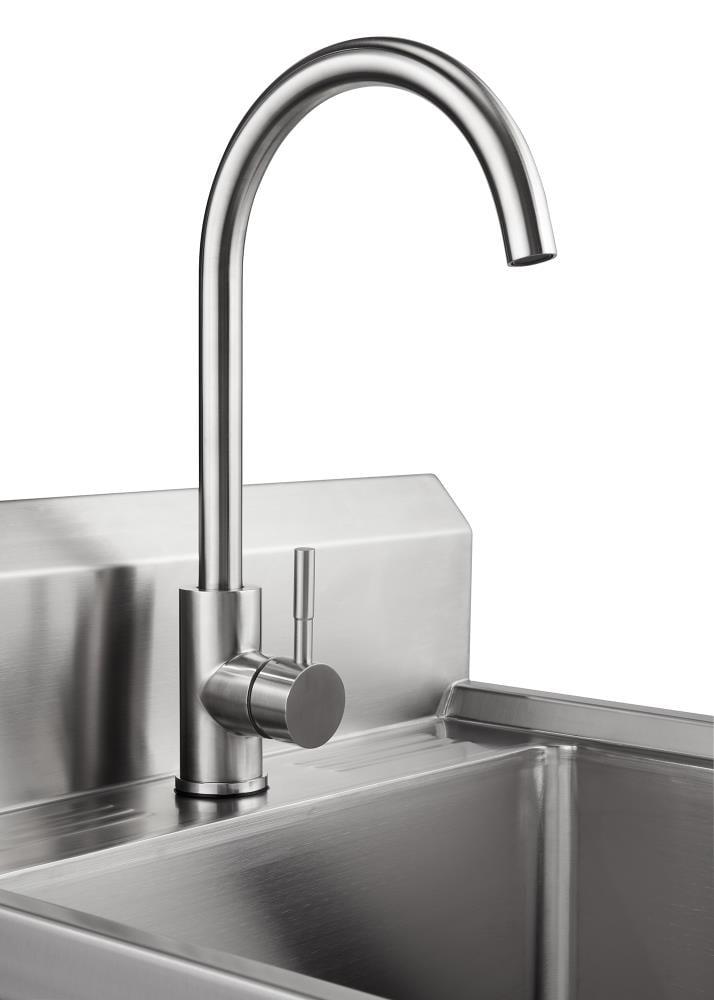 TRINITY EcoStorage 21.5 in. W x 49.3 in. H x 24 in. D NSF Stainless Steel Utility Sink w/ Faucet