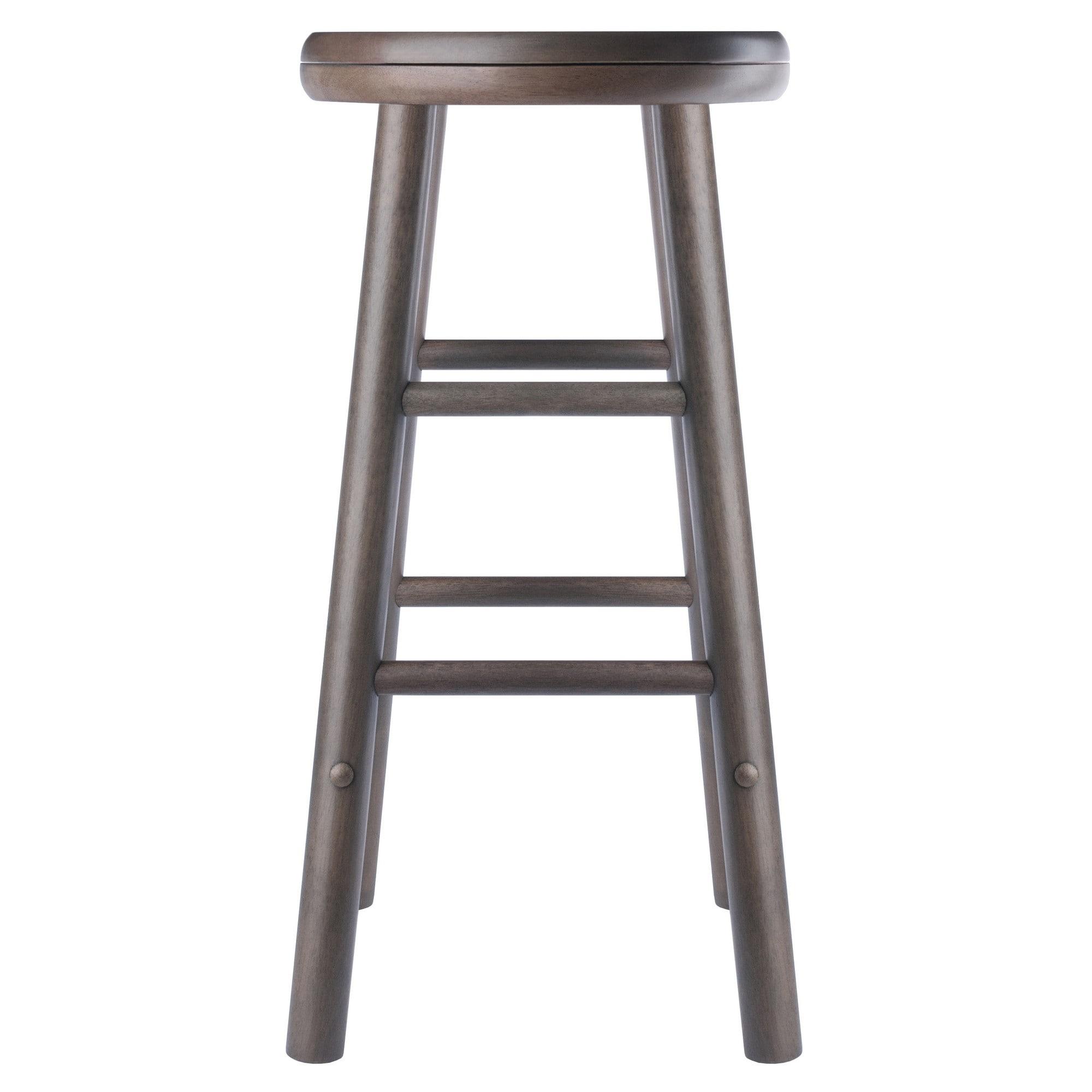 25.31" 2pc Shelby Swivel Seat Counter Height Barstools Gray - Winsome: Solid Wood, Tapered Legs