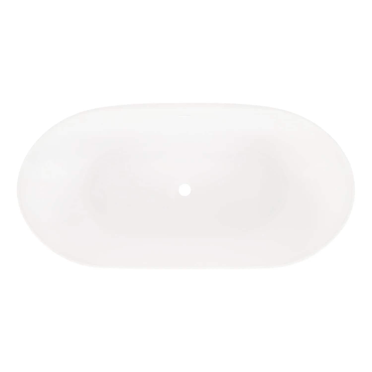 Signature Hardware Patera 59'' x 29'' Freestanding Soaking Solid Surface Bathtub