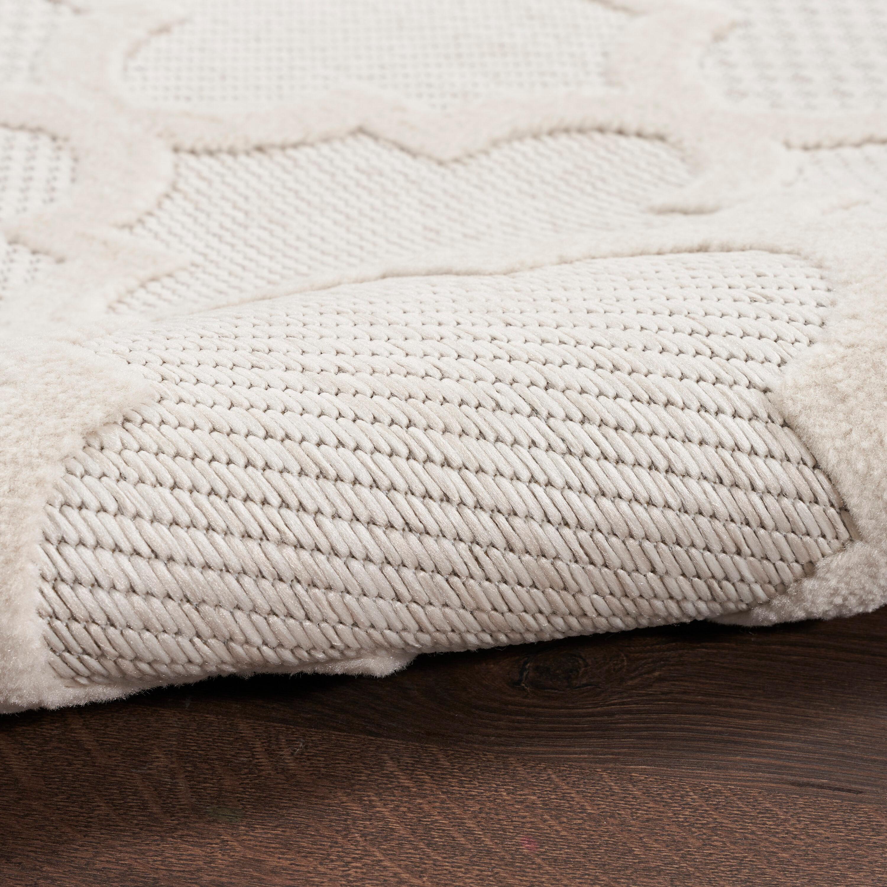 Nourison Trellis Outdoor Runner Rug Ivory White 2' x 6'