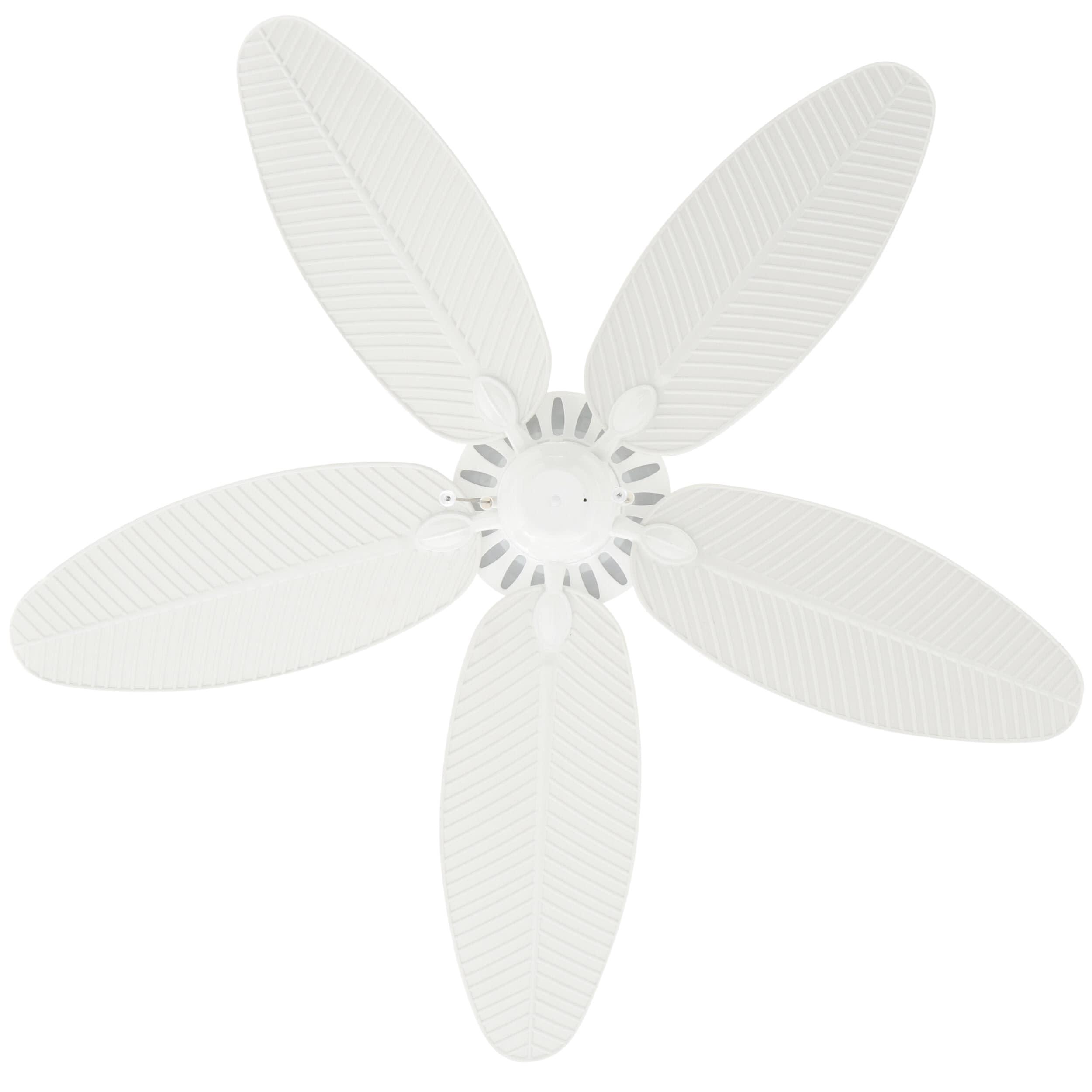 Cruise Tropical Palm 52" White Outdoor Ceiling Fan with Grain Blades