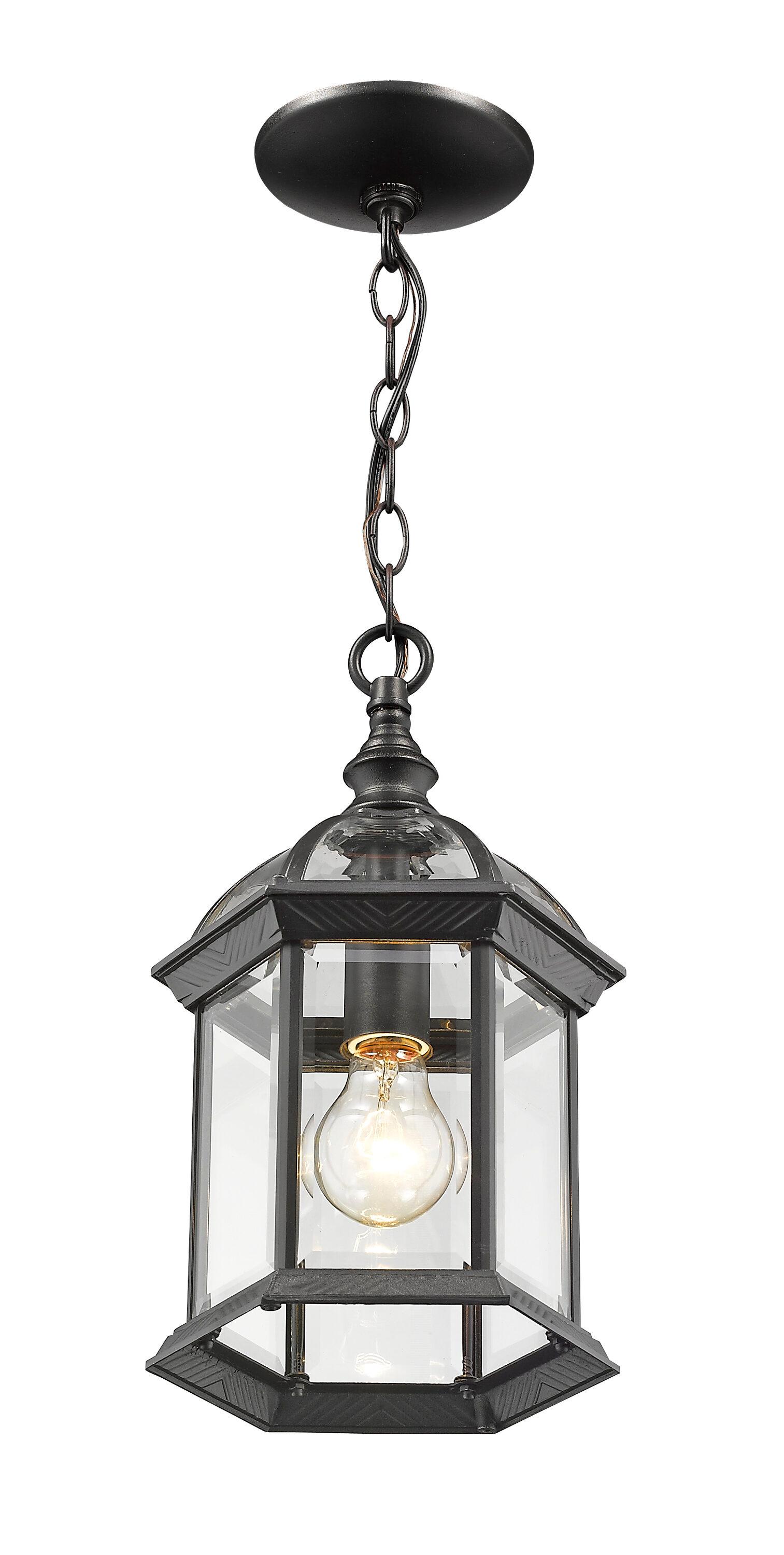 1 Light Outdoor Chain Mount Lantern In Gothic Style 8 Inches Wide By 13.75 Inches High-Black Finish Z-Lite 563Chm-Bk