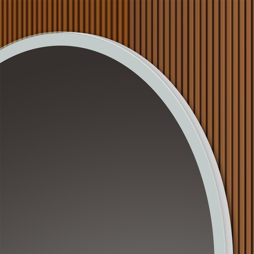 Century 32 in. W x 32 in. H Frameless Round LED Light Bathroom Vanity Mirror in Silver Finish