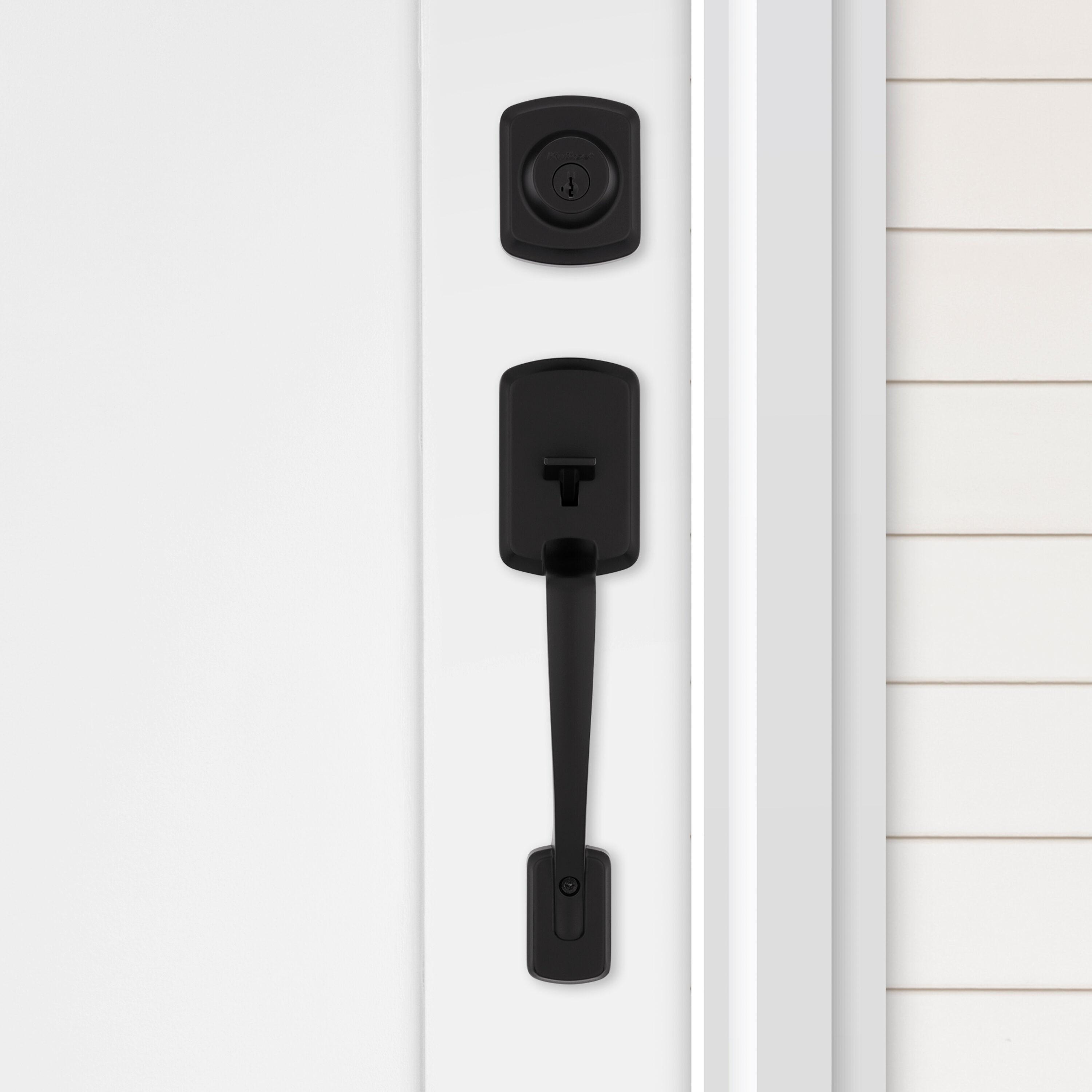 Matte Black Single Cylinder Deadbolt Entry Door Handleset