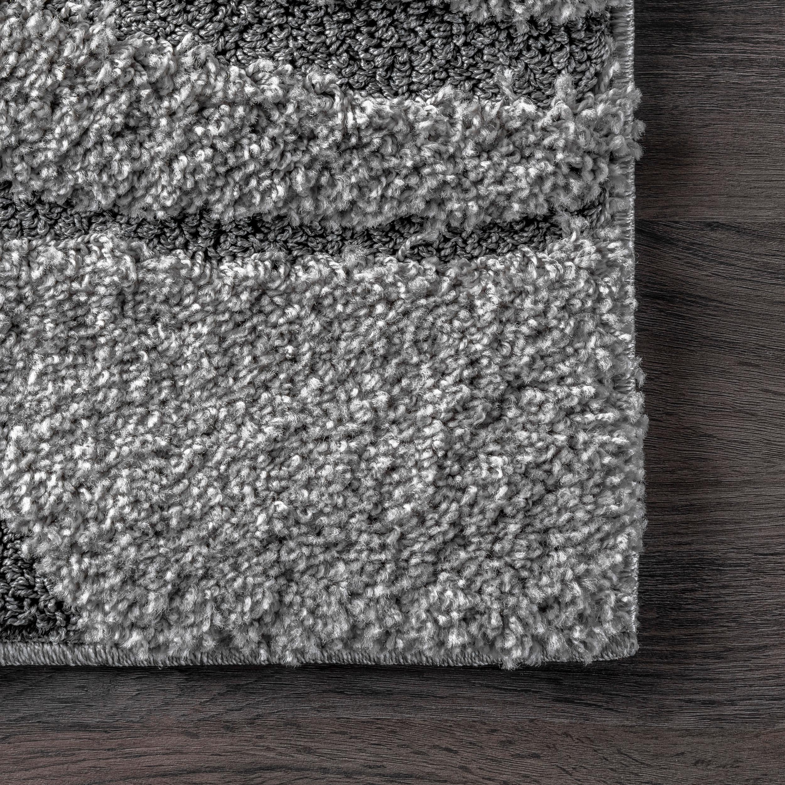 Nuloom Carolyn Abstract 4x6 Shag Indoor Area Rug for Living Room Bedroom Dining Room Nursery, Dark Grey