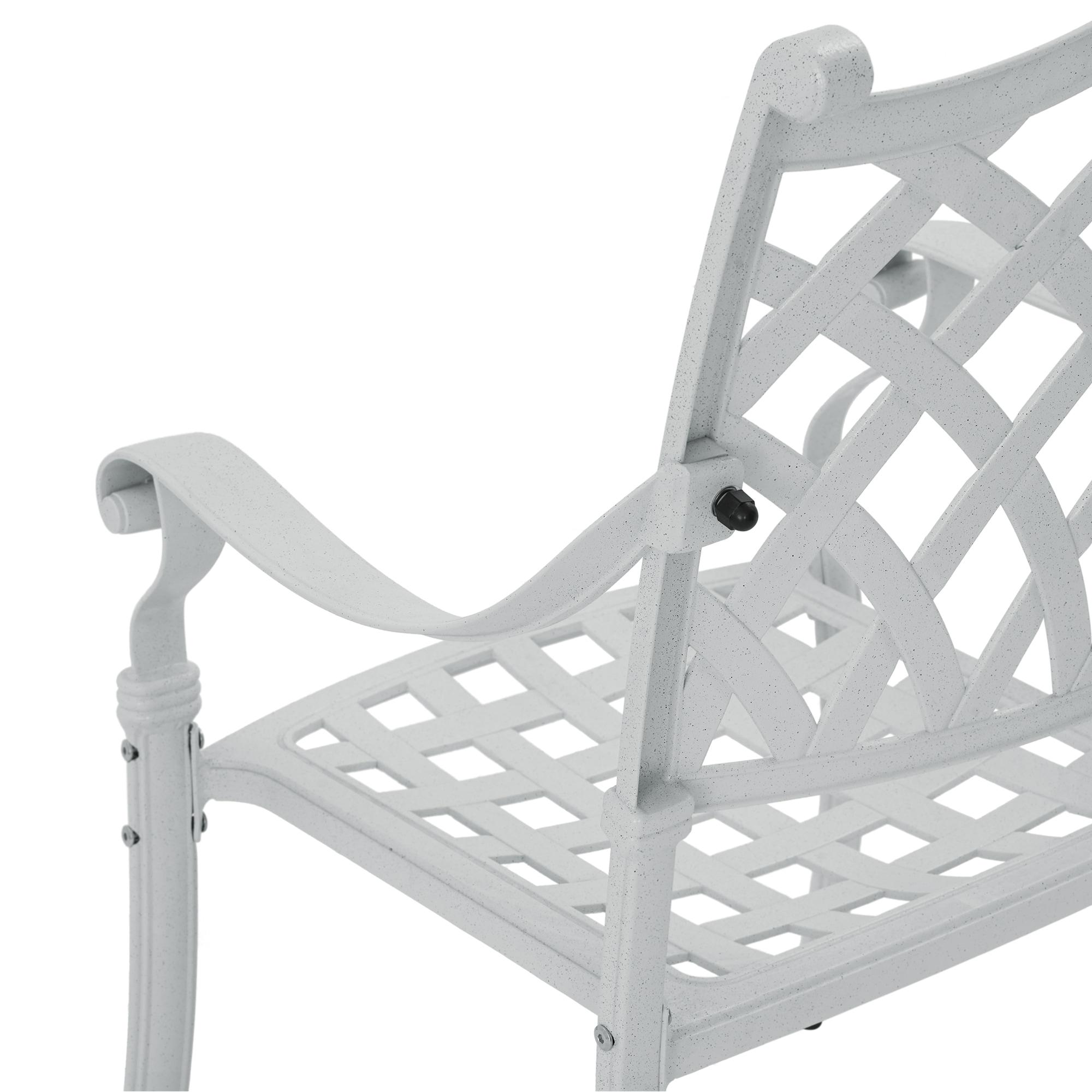 Pittman Outdoor Cast Aluminum Arm Chair, Set of 2, White