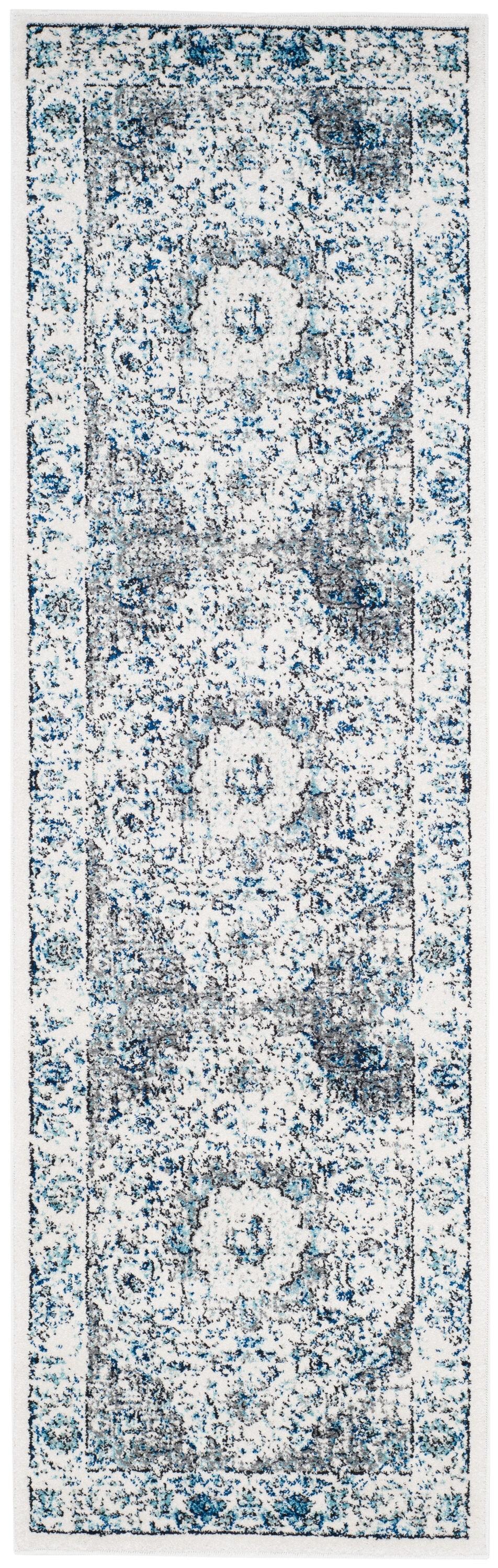 Evoke EVK220 Power Loomed Runner Rug - Ivory/Grey - 2'2"x15' - Safavieh.