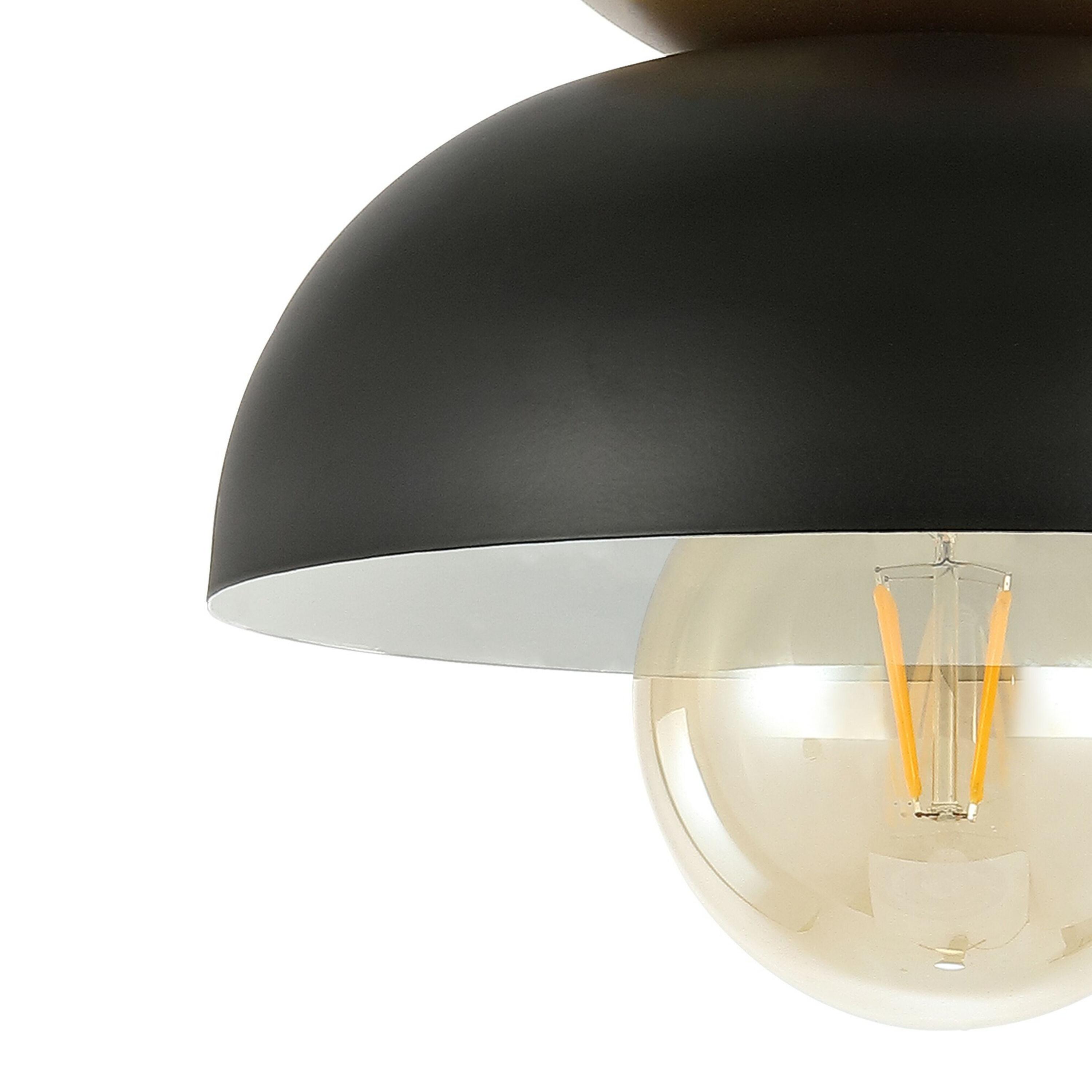 Paulina 8.5" 1-Light Classic Industrial Iron LED Flush Mount, Black/Gold Painting
