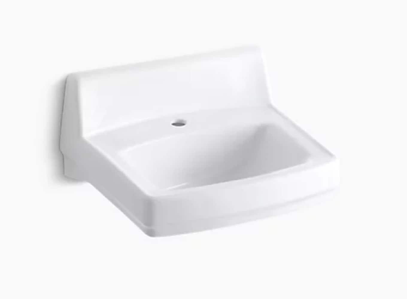 Greenwich Vitreous China Rectangular Wall Mount Bathroom Sink with Overflow