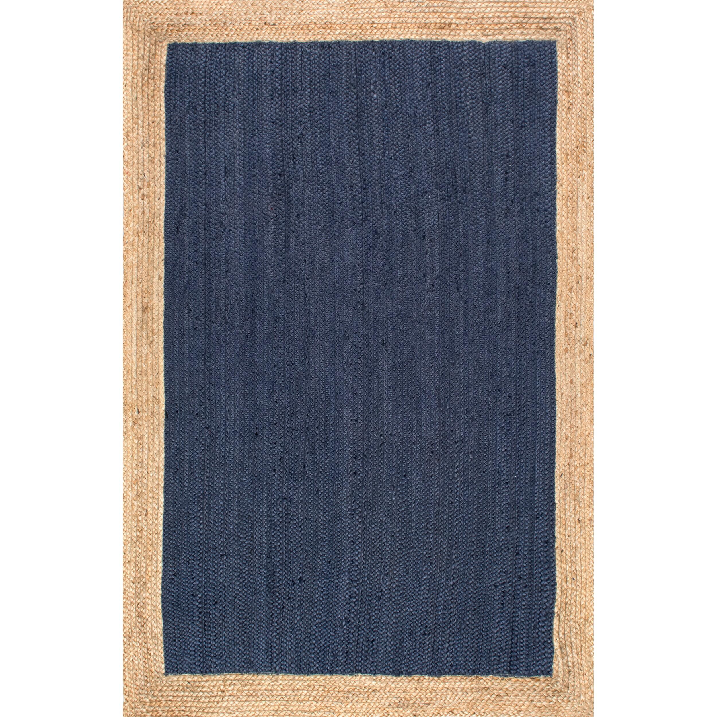 nuLOOM Eleonora Casual Jute Navy 8' x 10' Farmhouse Area Rug