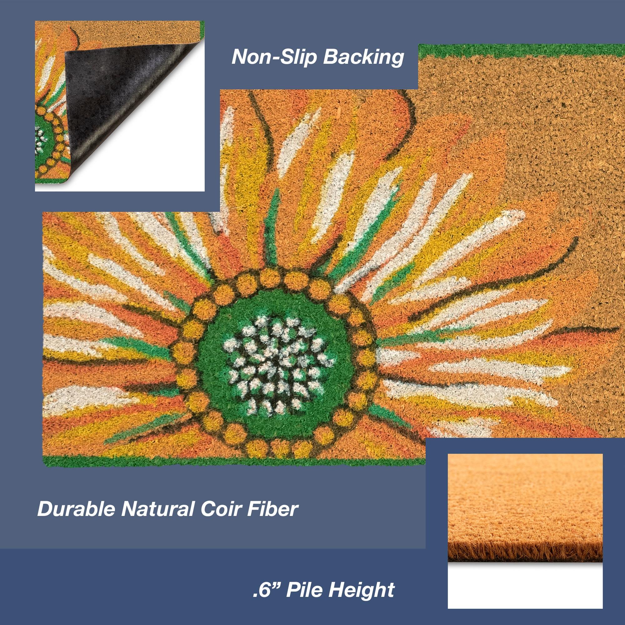 Sunlit Sunflower Coir Outdoor Welcome Mat 36.5" x 24.5"