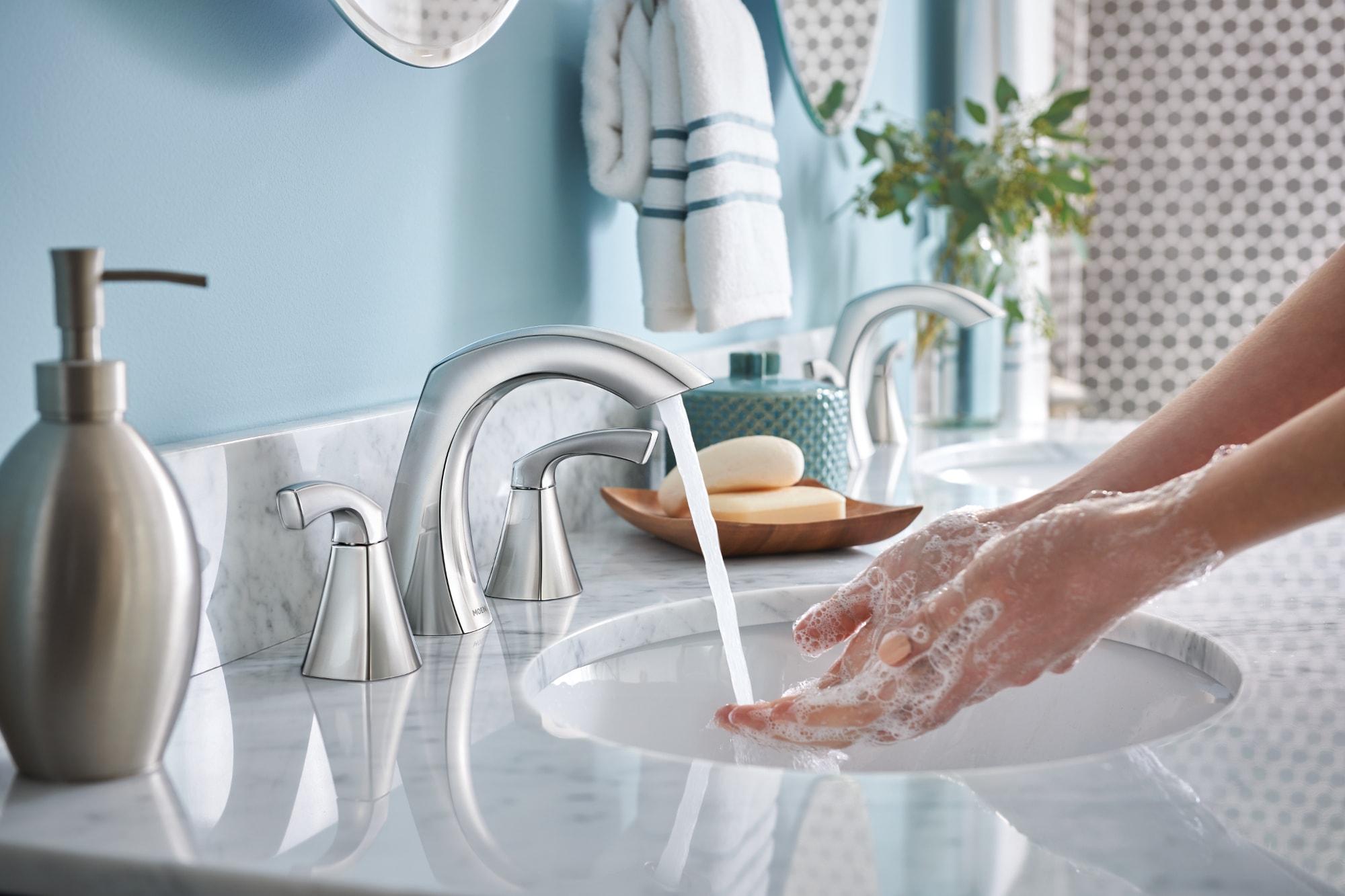 Moen Lindor Chrome Widespread Bathroom Sink Faucet 8 - 16 in.