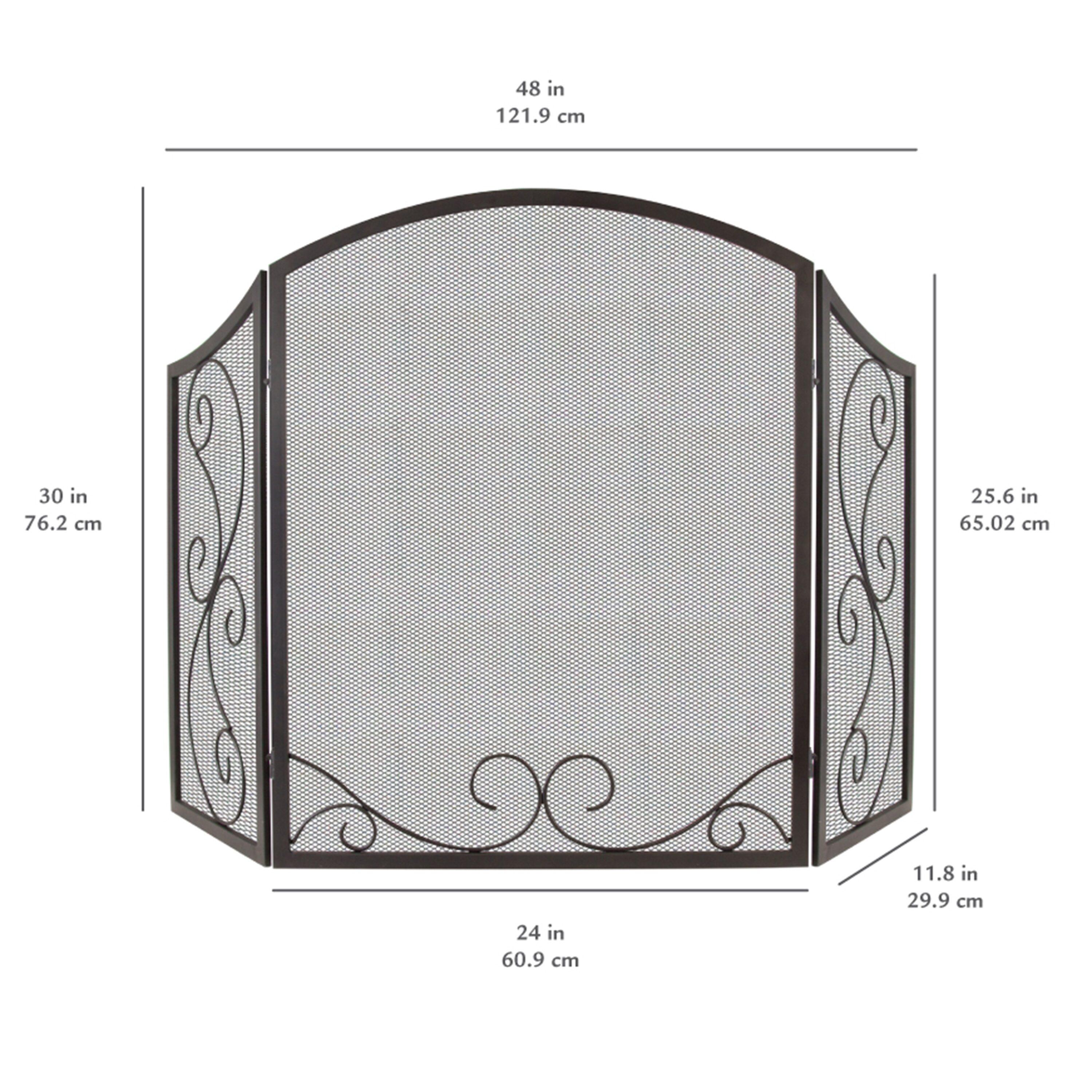 Pleasant Hearth FA995S Steel Iris Scroll Fireplace Screen