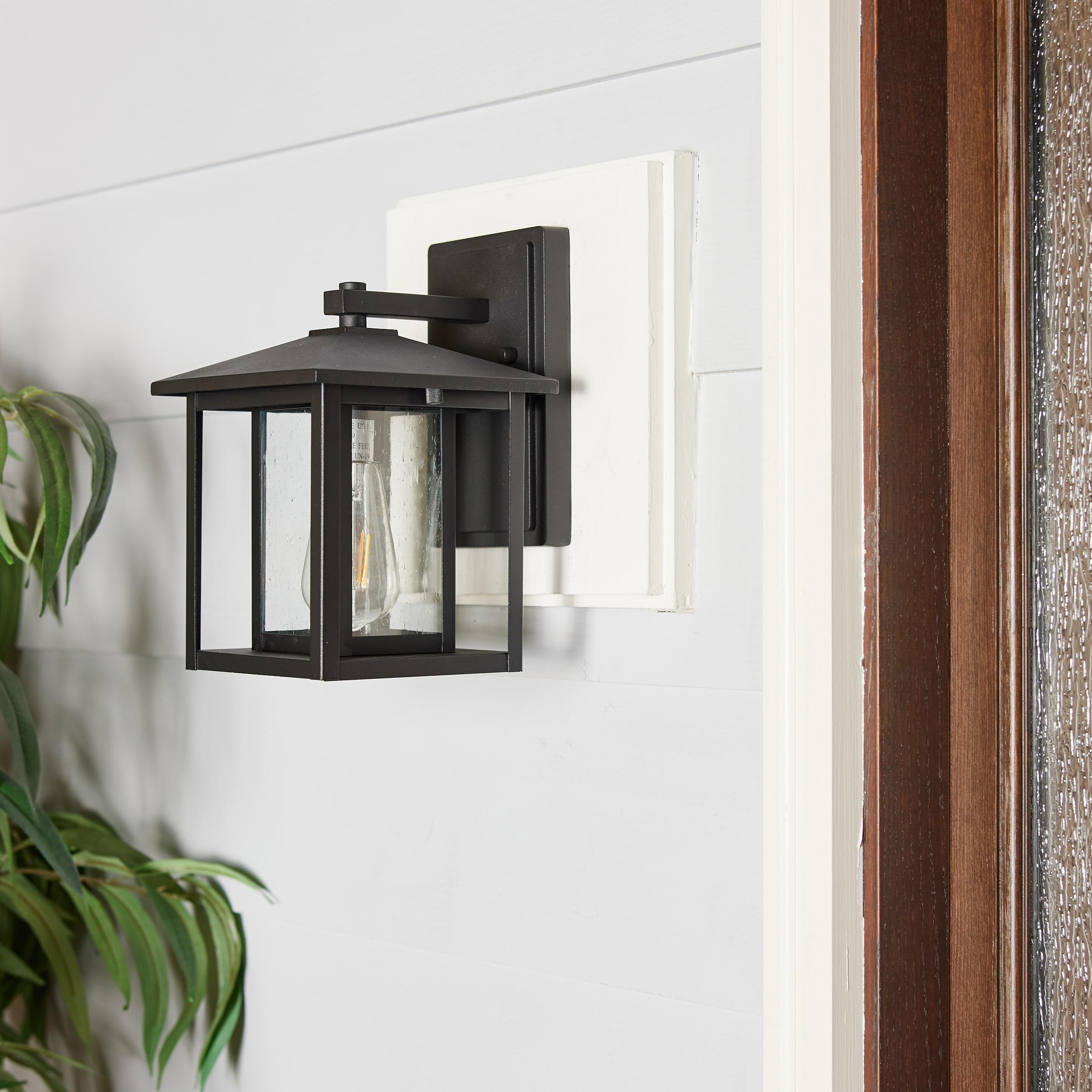 Hunnington 1-Light Black Outdoor 11 in. Wall Lantern Sconce