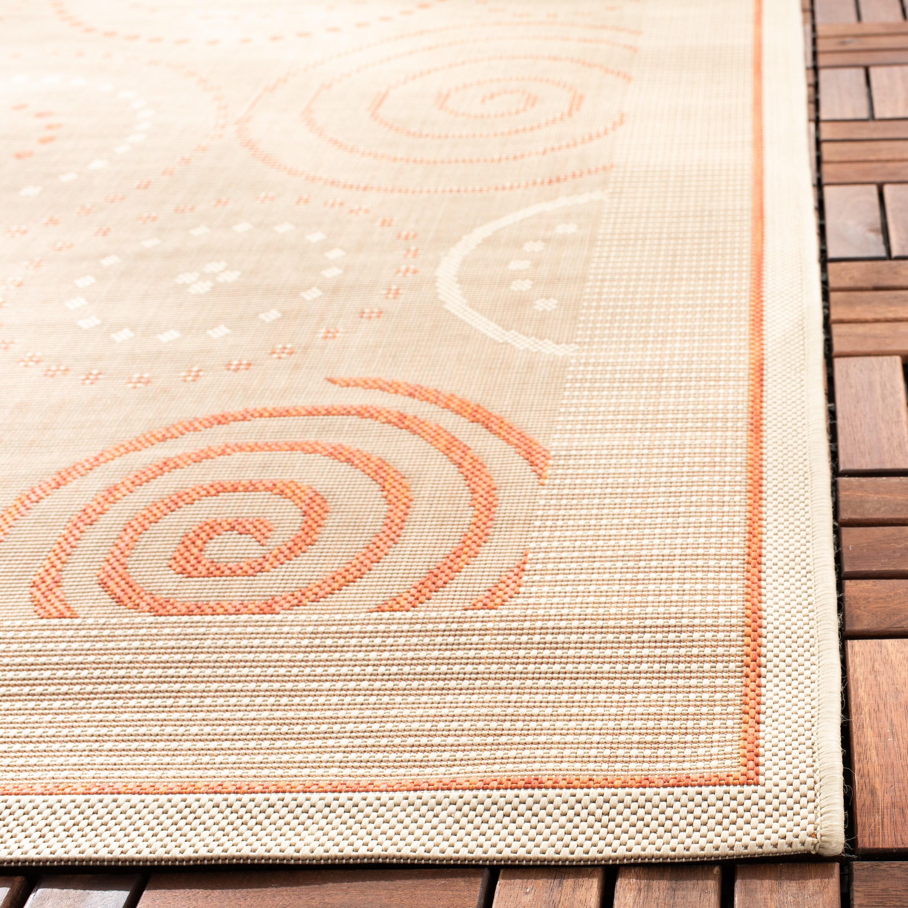 Courtyard CY1906 Power Loomed Indoor and Outdoor Area Rug - Natural/Terra - 9'x12' - Safavieh