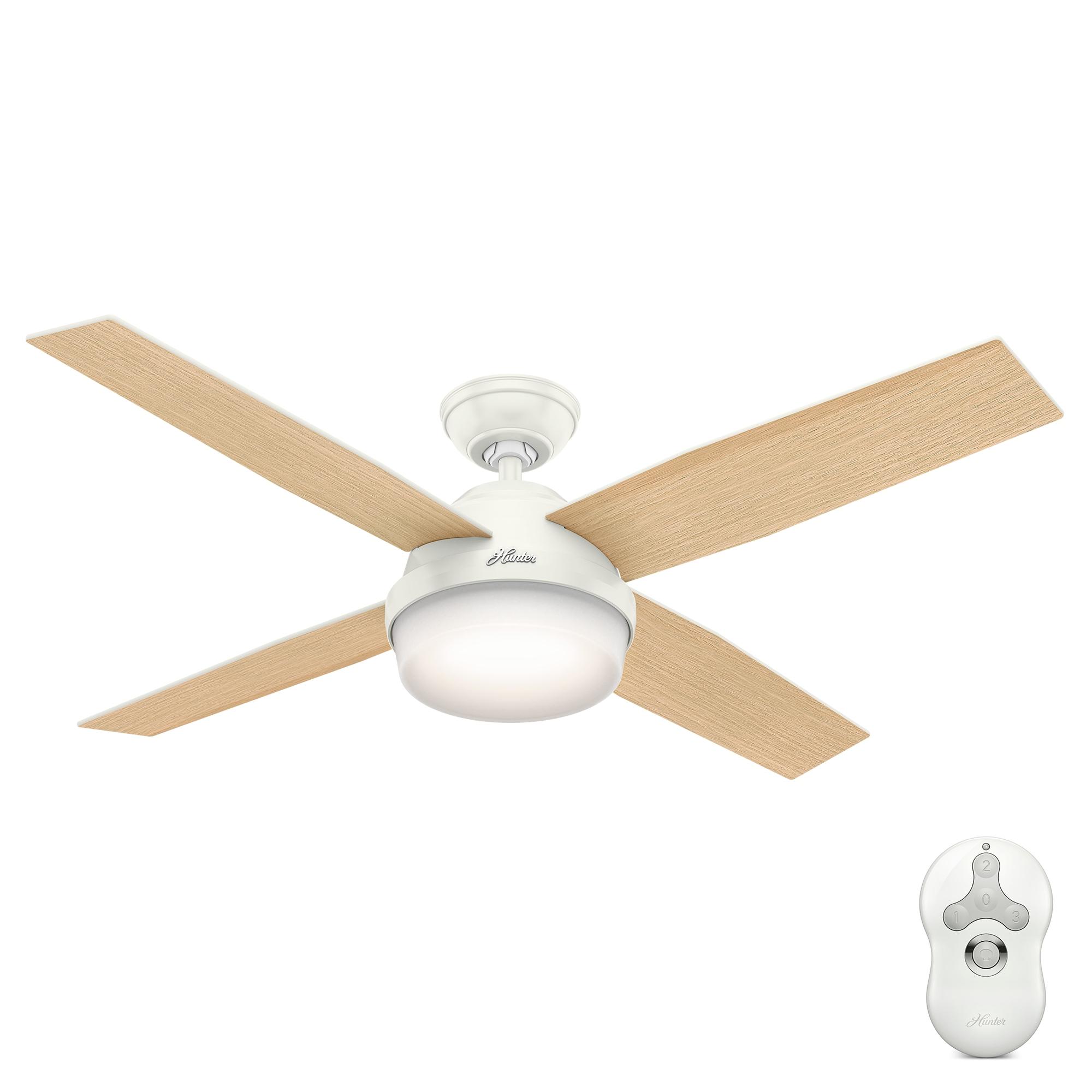 Dempsey 52" 4 - Blade Contemporary Indoor Ceiling Fan with Lights and Remote