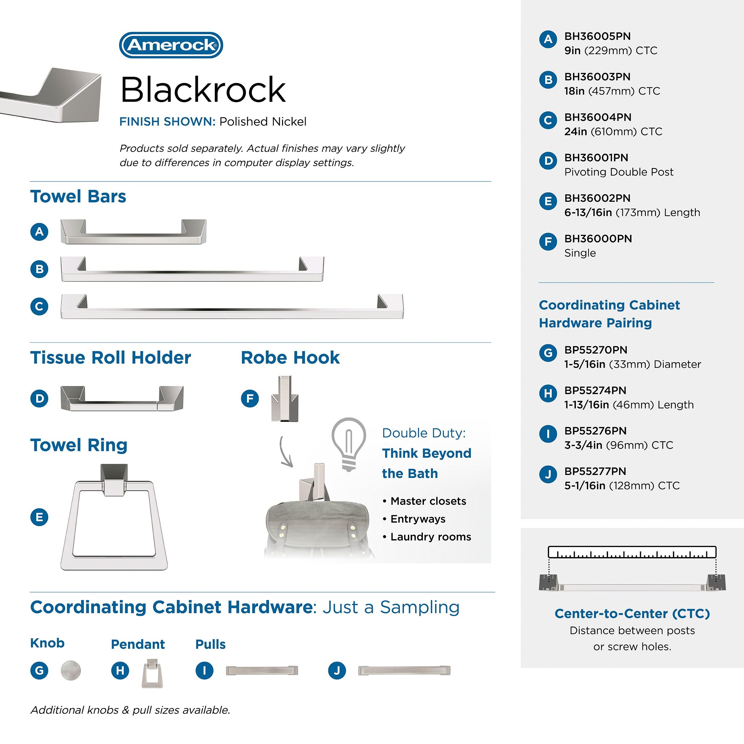 Amerock Blackrock Polished Nickel Pivoting Double Post Tissue Holder
