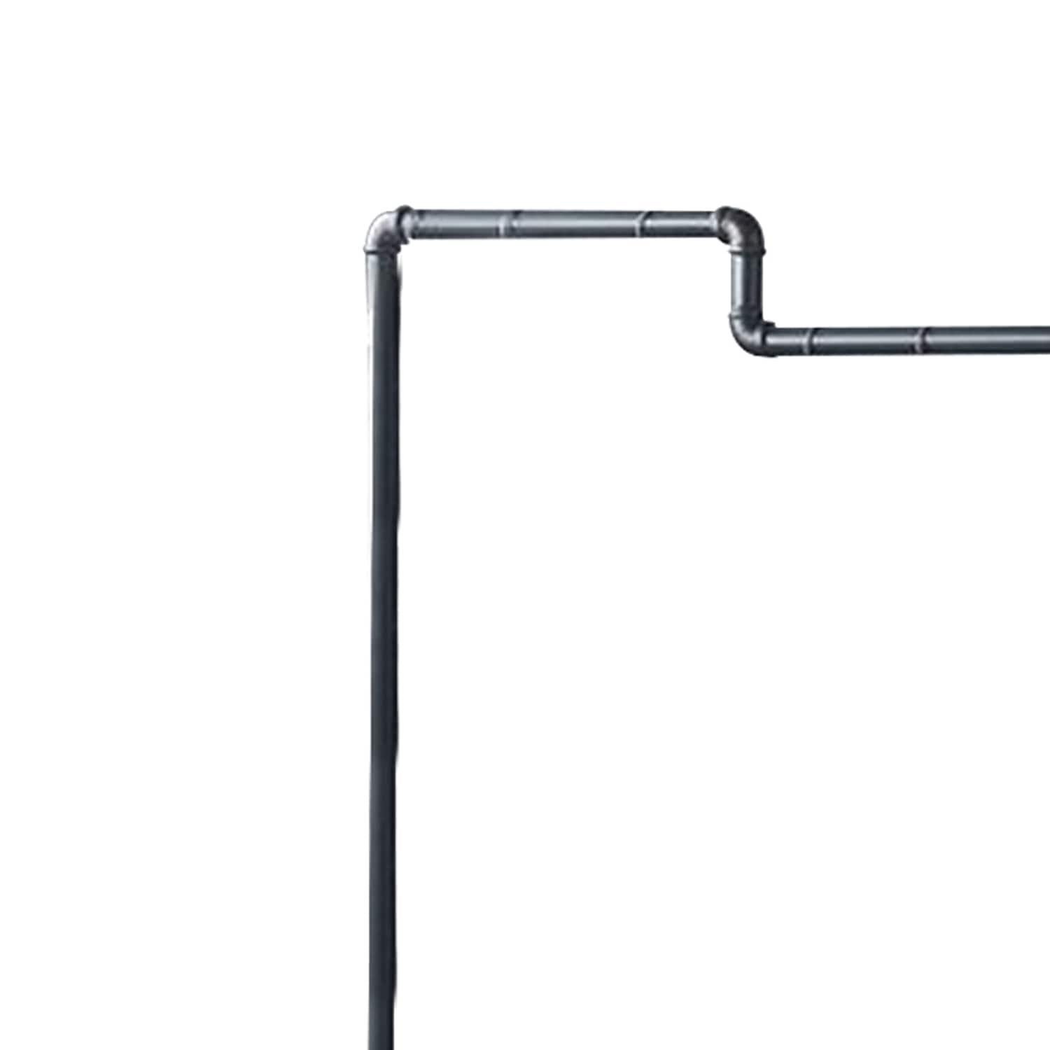 Benjara Hanger Rack with Pipe Design Tubular Frame and Casters, Brown