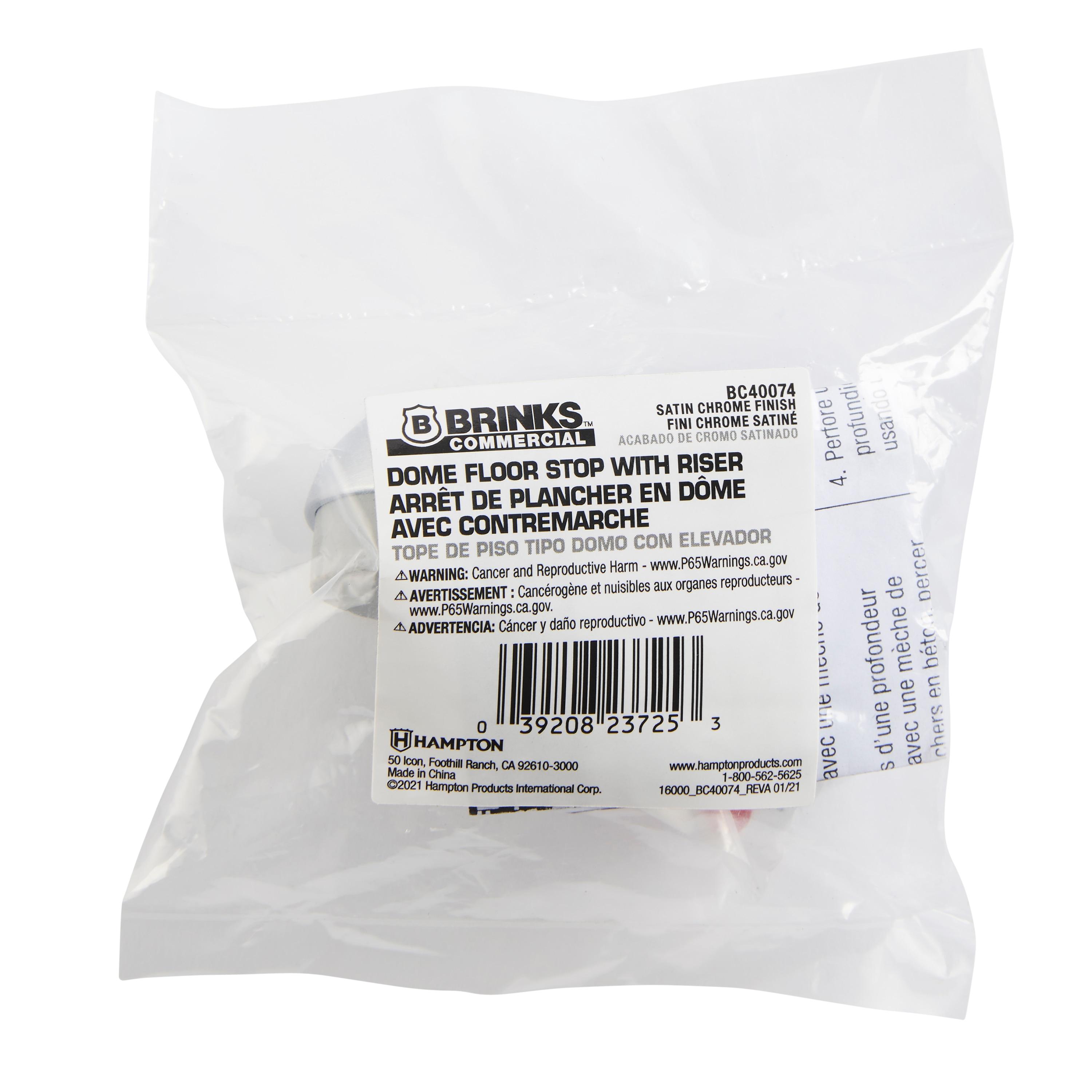 BRINKS Commercial - Dome Floor Door Stop, Satin Chrome Finish - Non-Obtrusive Option to Protect Doors and Walls