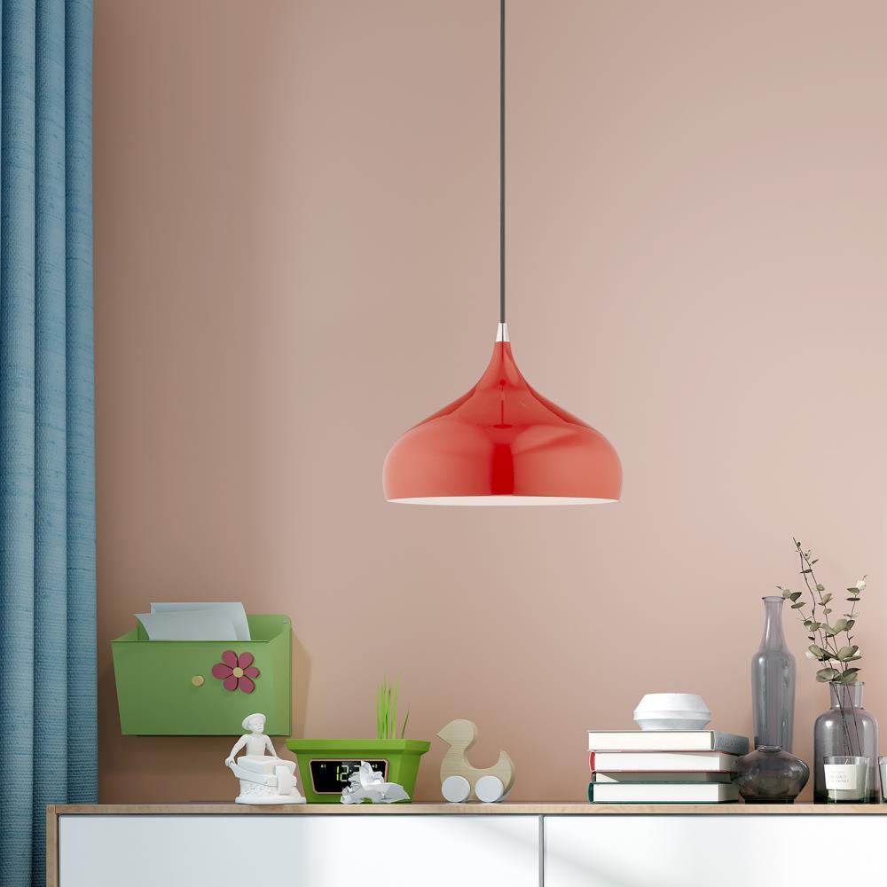 Livex Lighting Amador 1 - Light Pendant in  Shiny Red