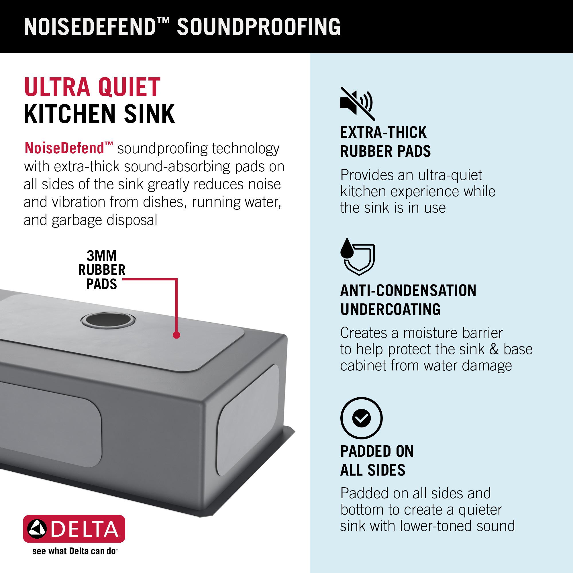 Delta Lenta™ Undermount 16 Gauge Stainless Steel Single Bowl Kitchen Sink with Accessories