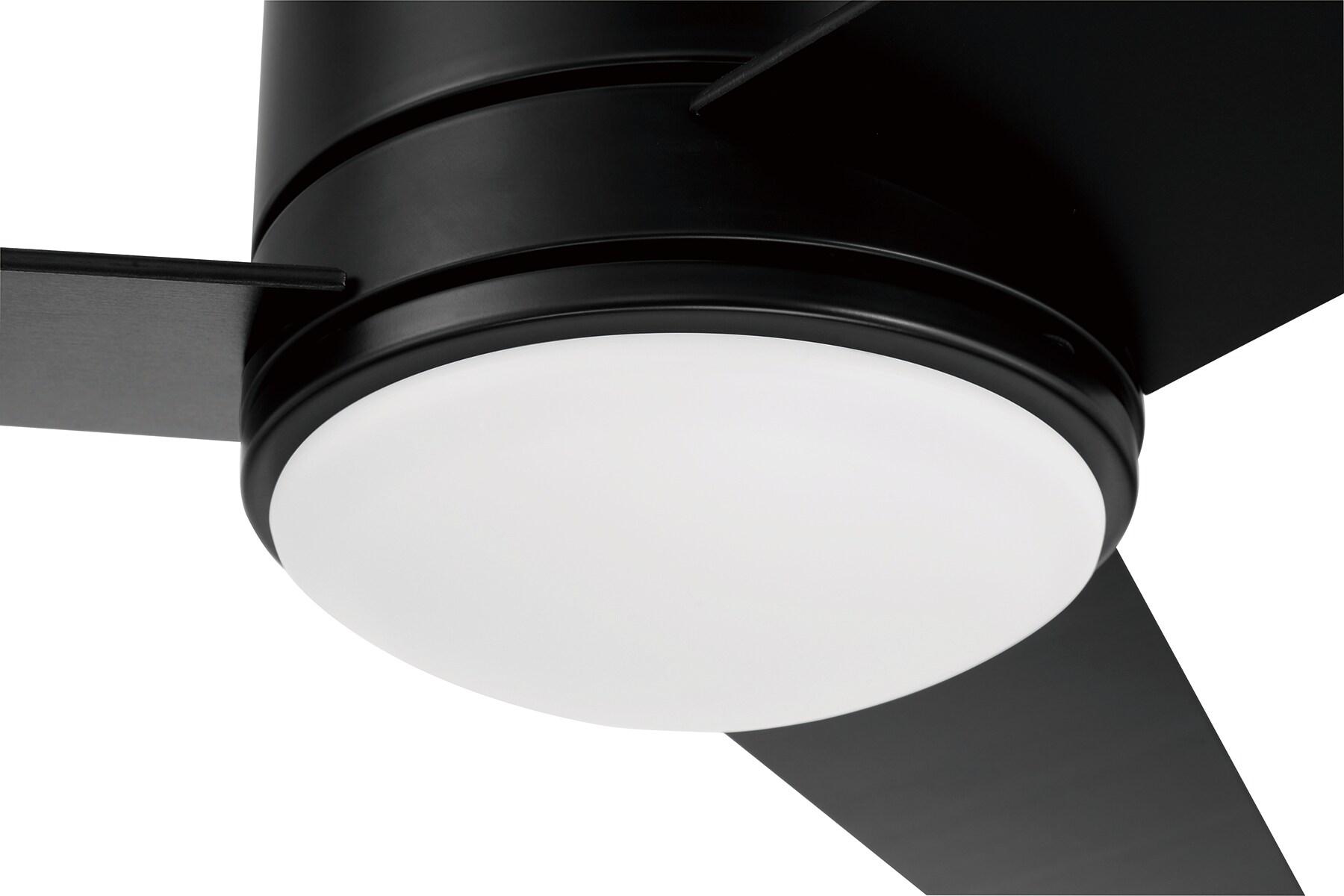 Cole 52" Flat Black Modern Ceiling Fan with LED Light and Remote