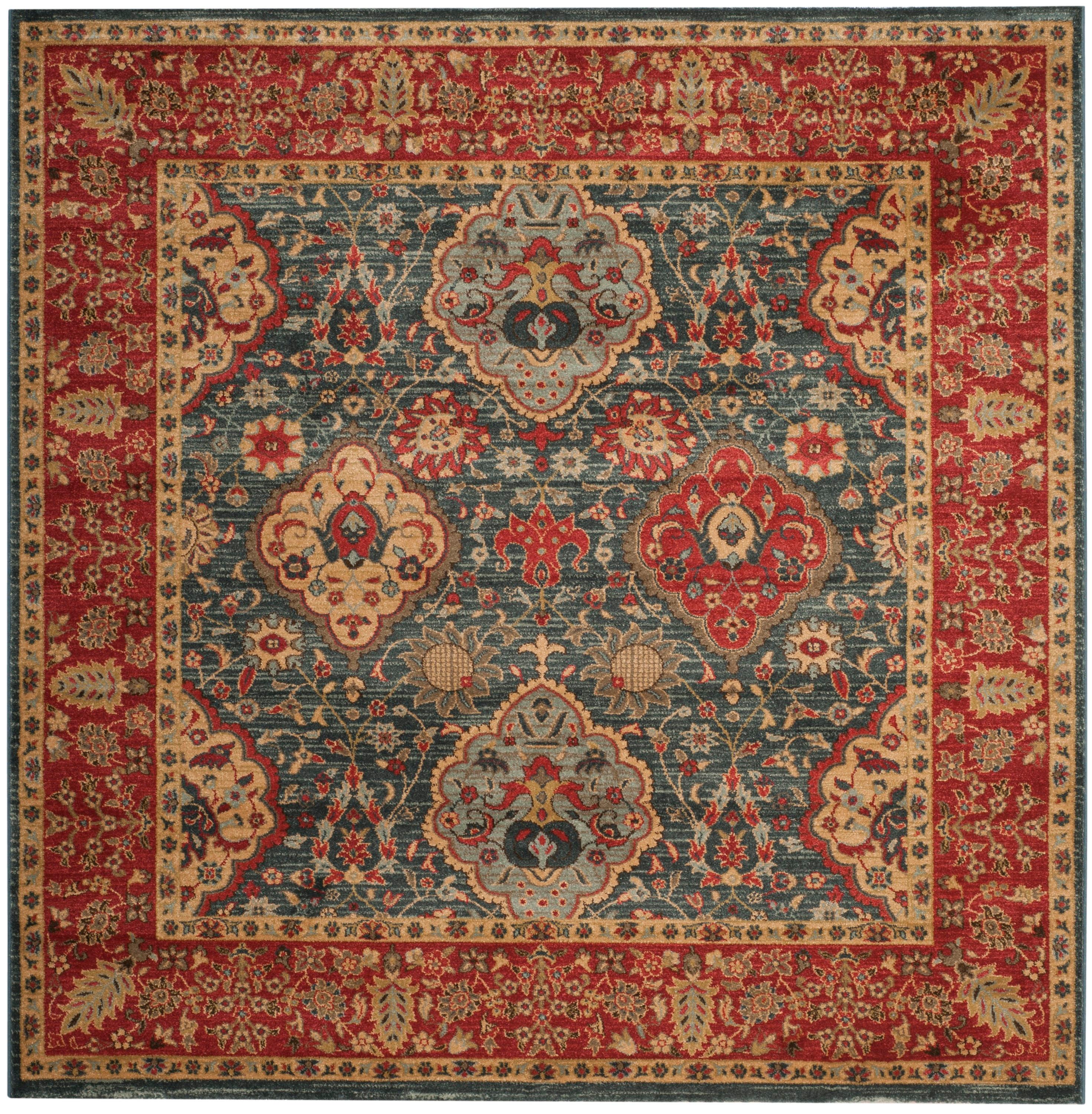 Mahal MAH655 Power Loomed Indoor Area Rug - Navy/Red - 6'7"x6'7" - Safavieh.