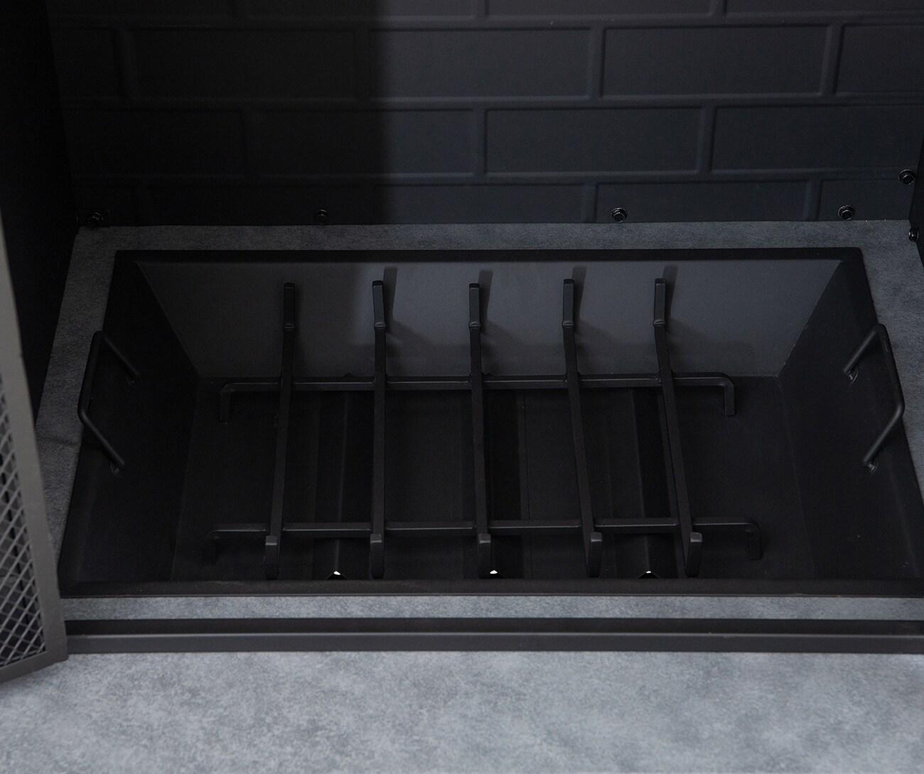 SUNJOY 42 in. Wood Burning Fireplace, Steel Outdoor Fireplace with Chimney, Log Holders, Fire Poker and PVC Cover