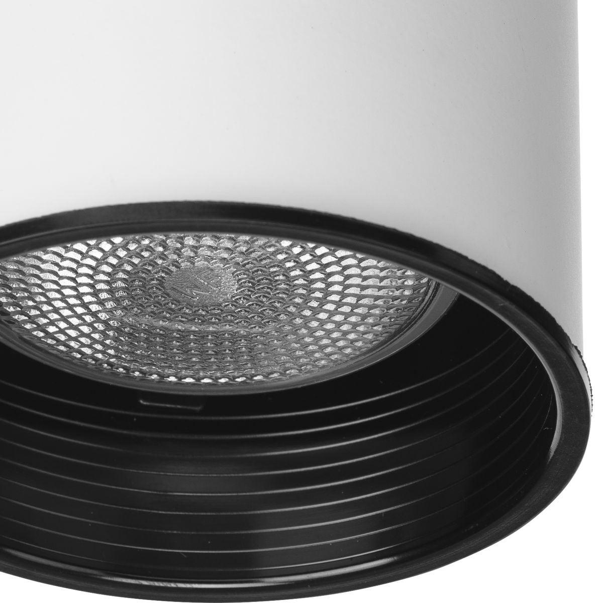 Progress Lighting, Directionals, 1-Light, Ceiling Light, Brushed Nickel, Round Back, White Shade